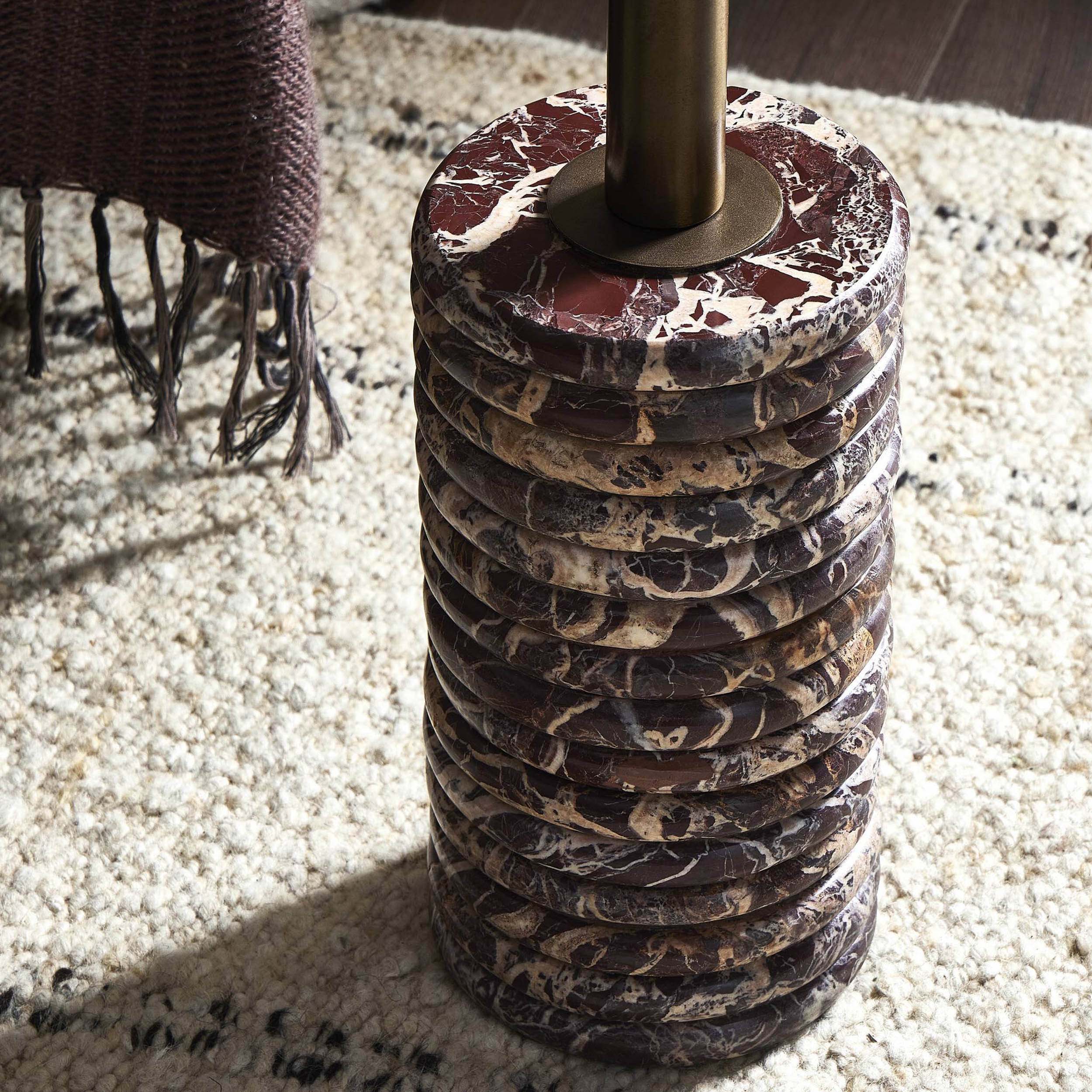 Reeves End Table, Garnet Marble