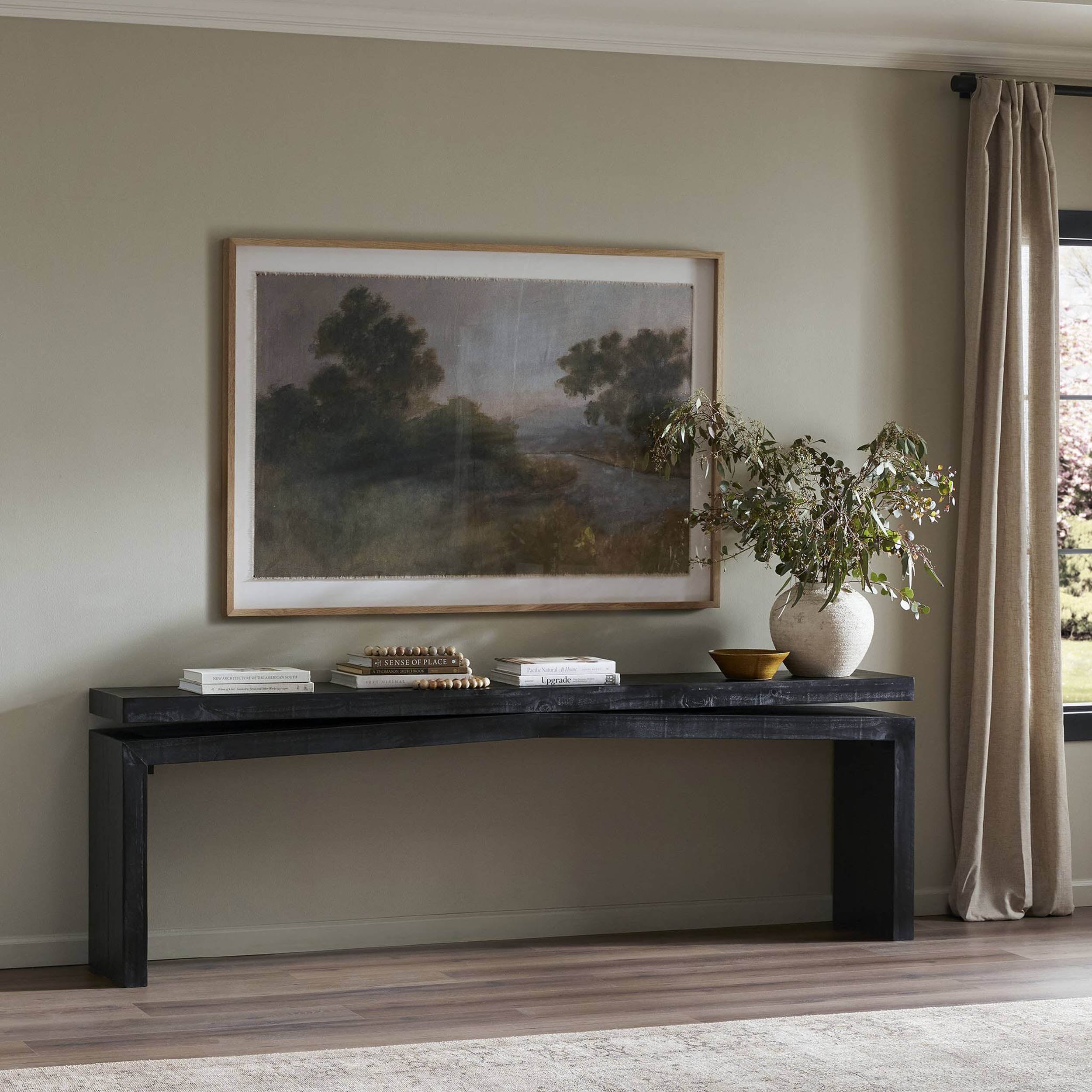 Matthes Console Table - 94", Aged Black Pine