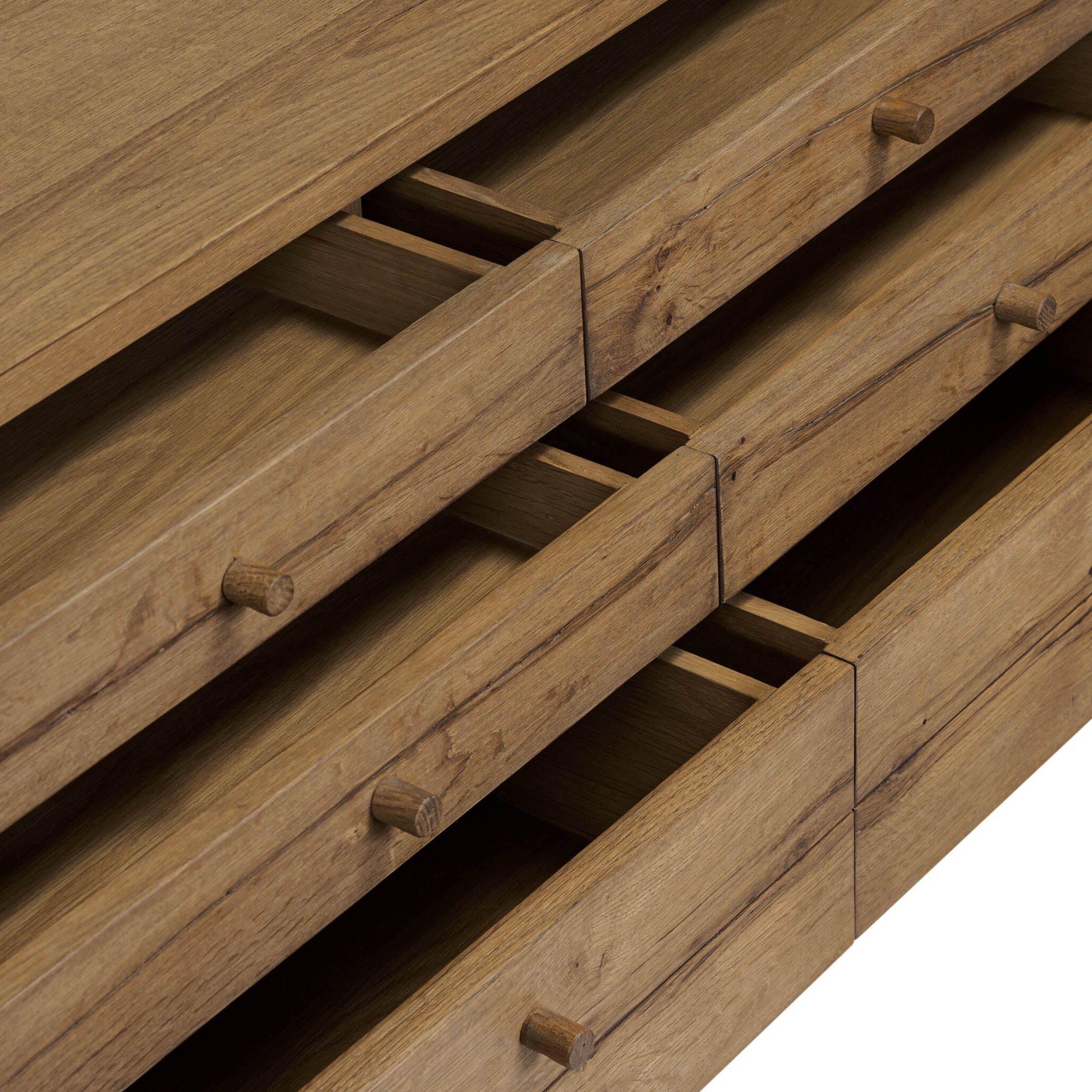 Bergstrom Media Console, Warm Natural Oak Veneer