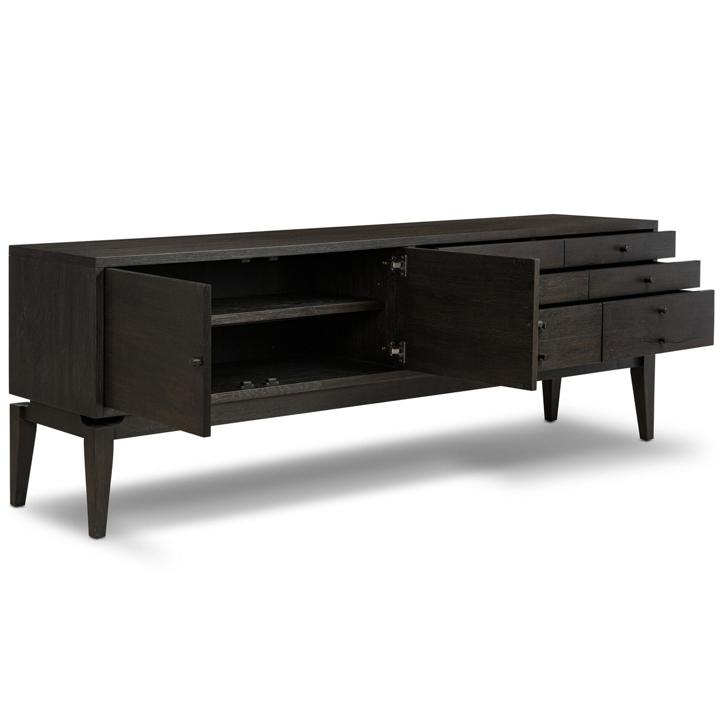 Bergstrom Media Console, Smoked Black Veneer