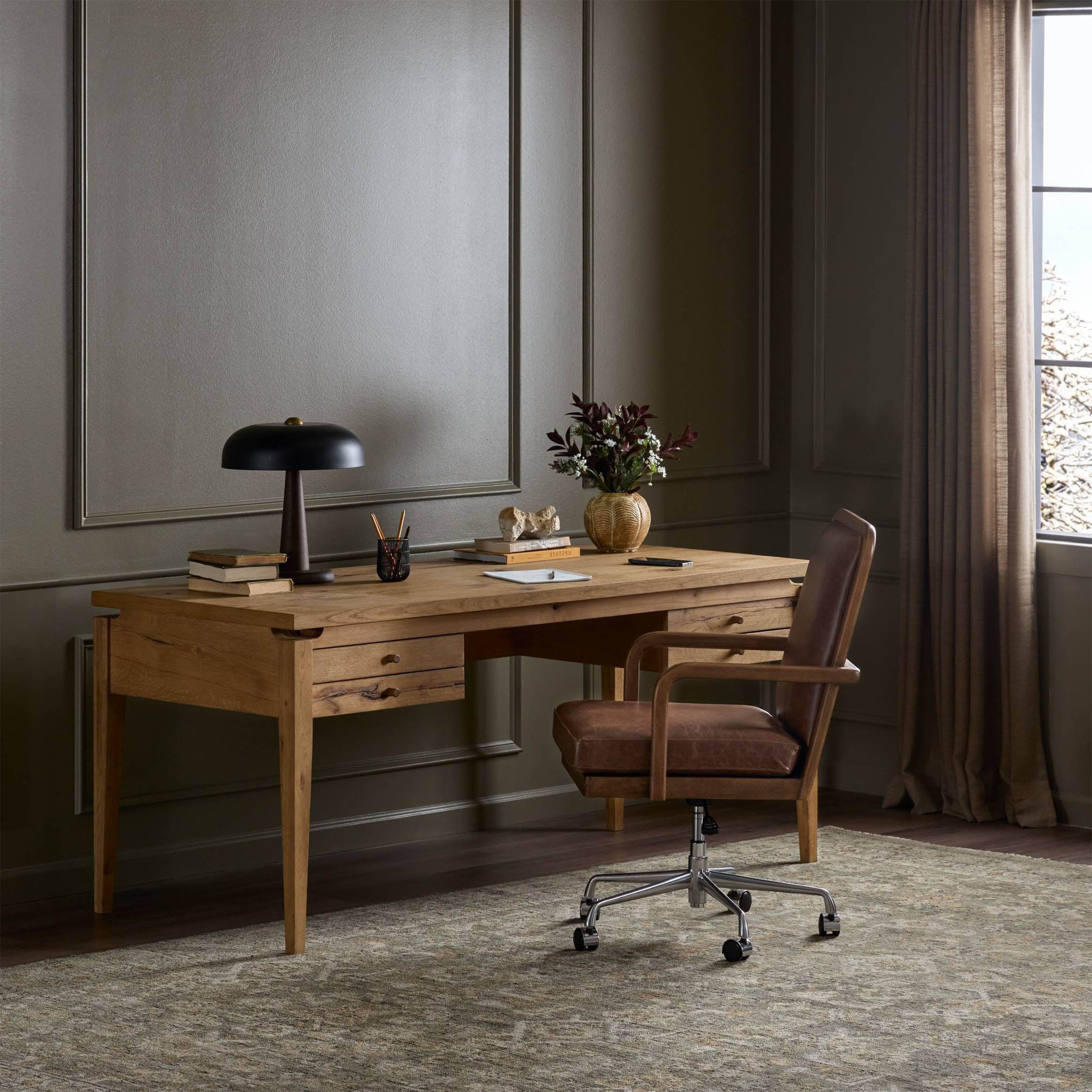 Bergstrom Desk, Warm Natural Oak Veneer