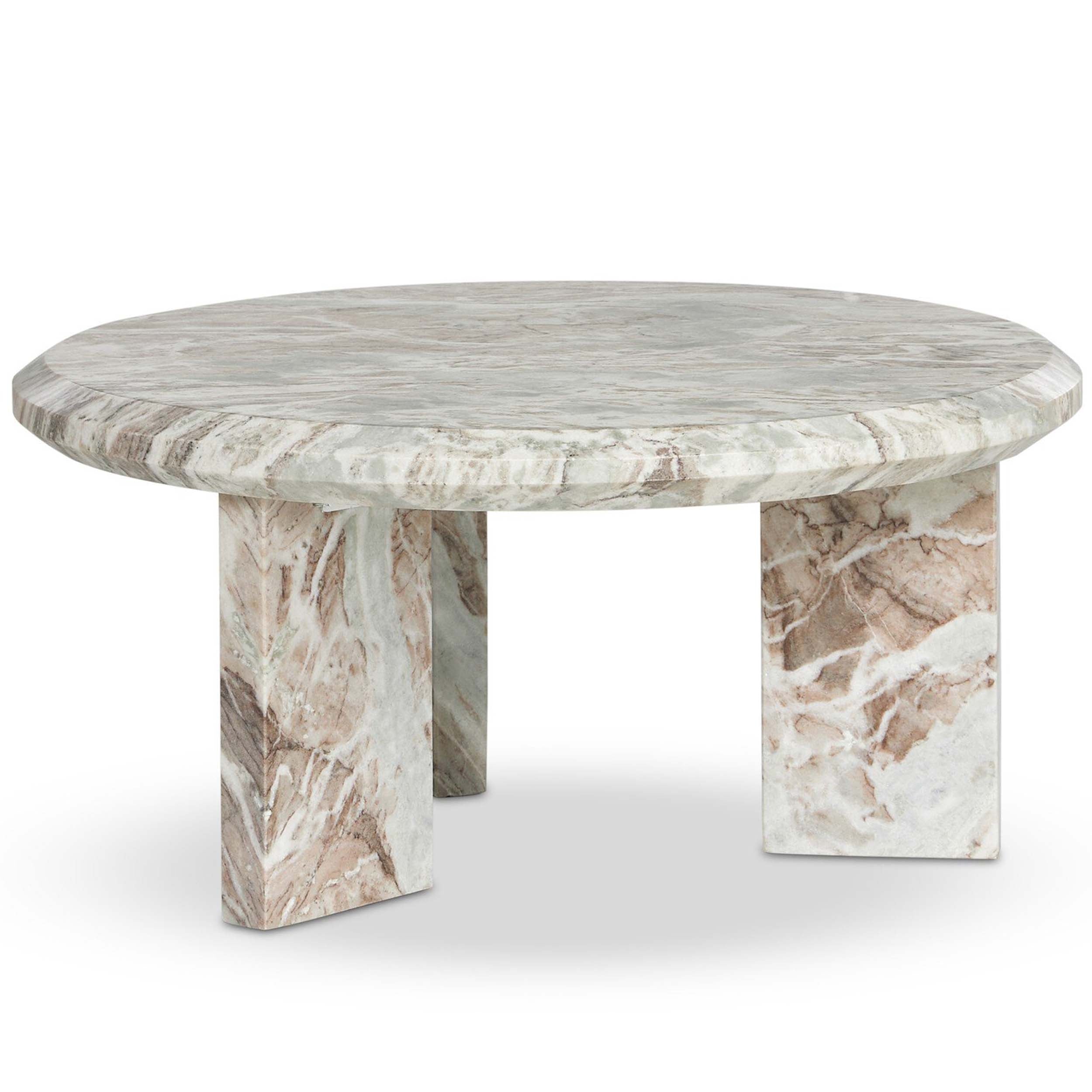Dakota Nesting Coffee Table, Creamy Taupe Marble Solid