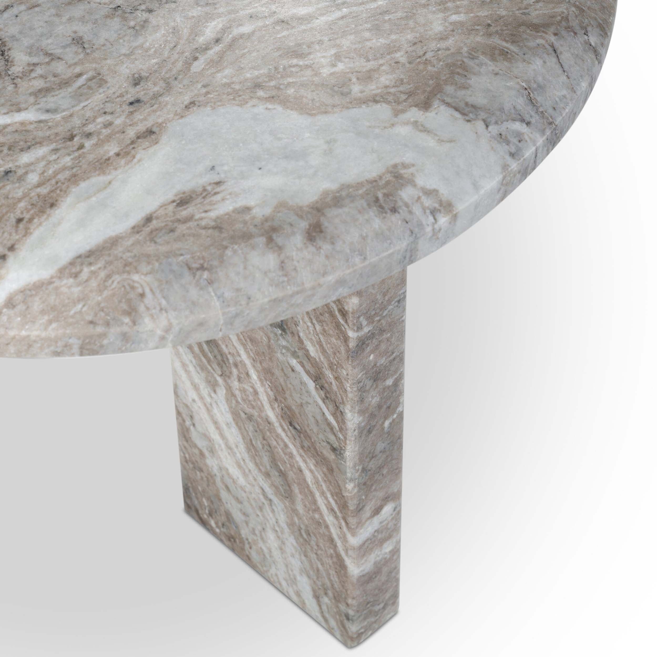 Dakota Nesting Coffee Table, Dark Taupe Marble Solid