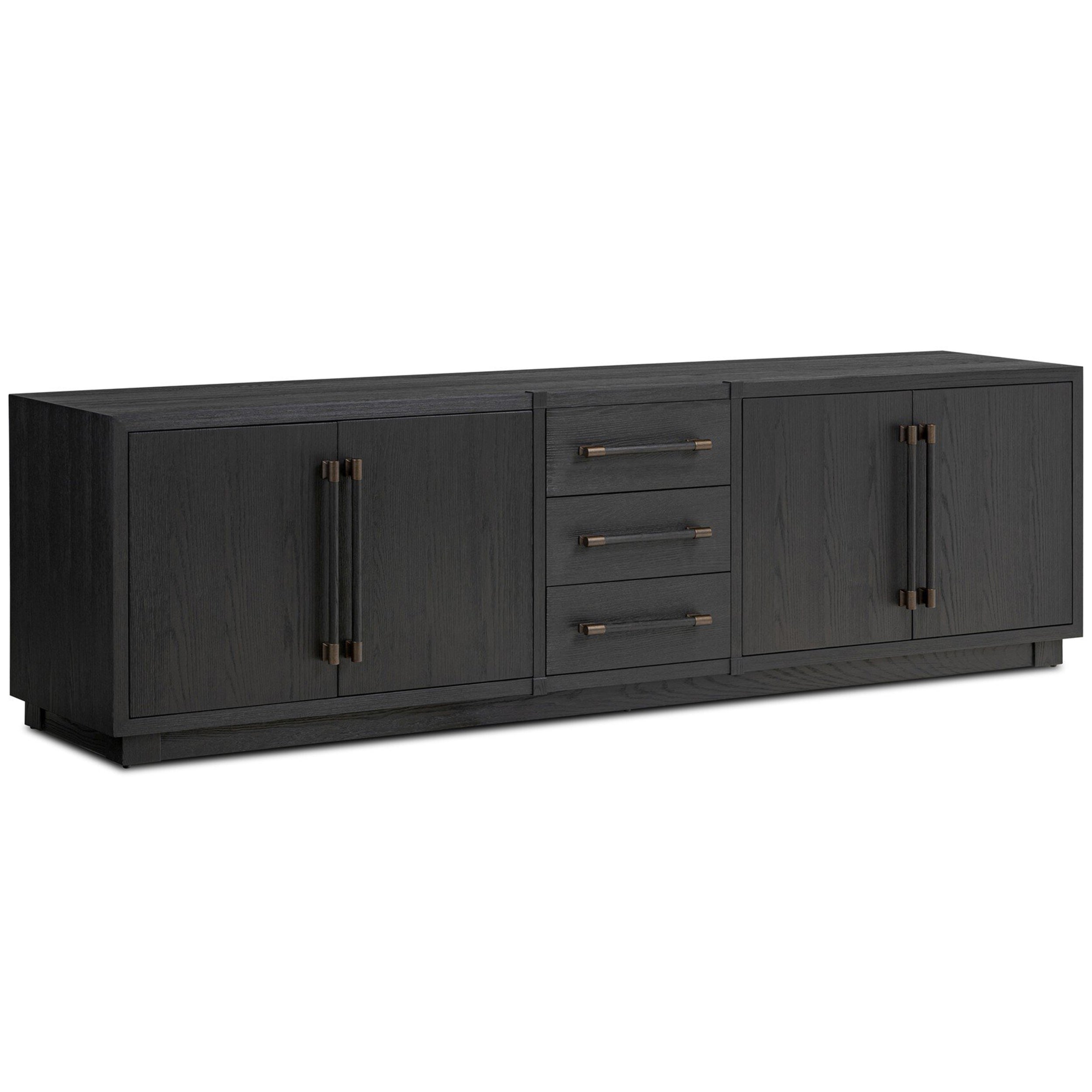 Adolfo Media Console, Modern Black Ash