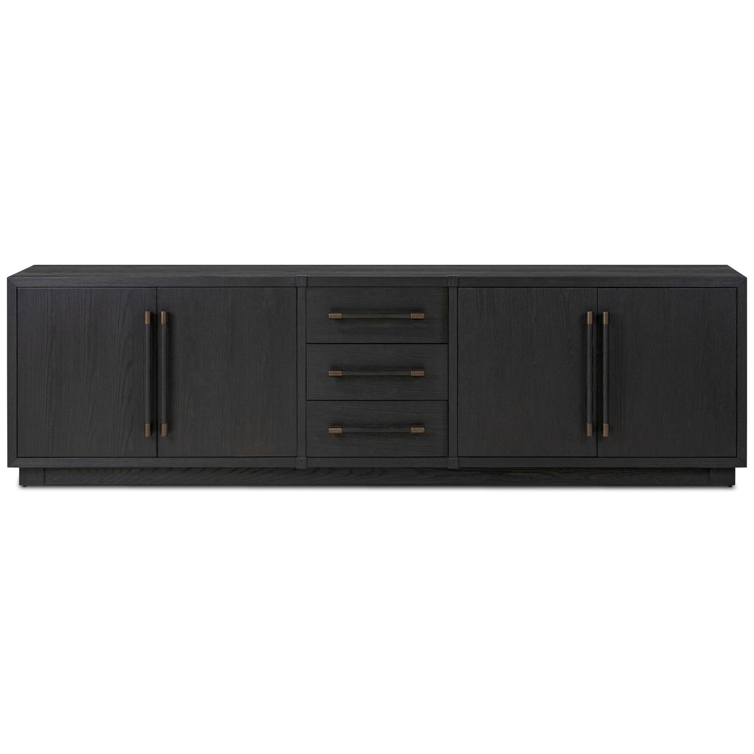 Adolfo Media Console, Modern Black Ash