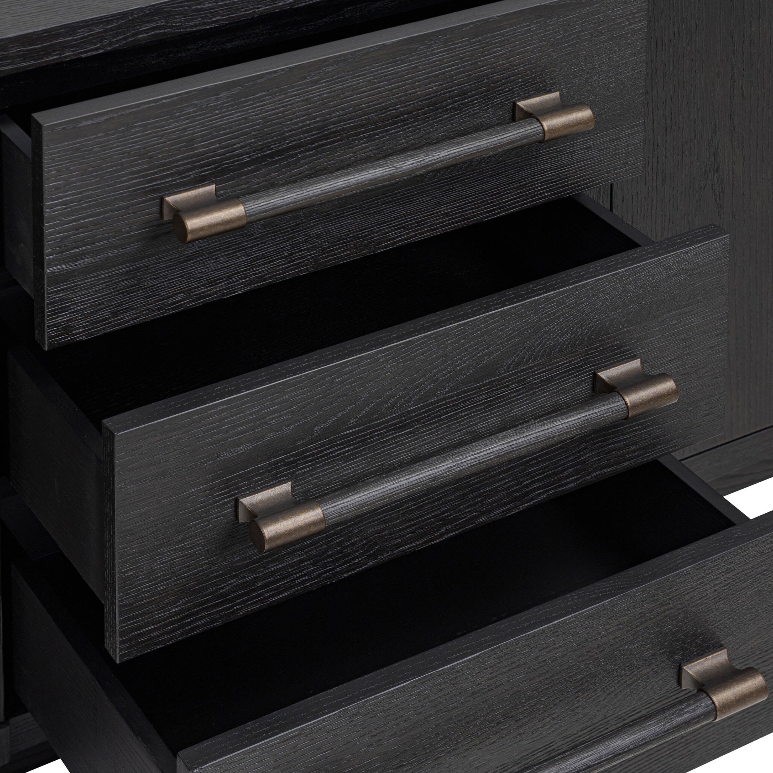 Adolfo Media Console, Modern Black Ash