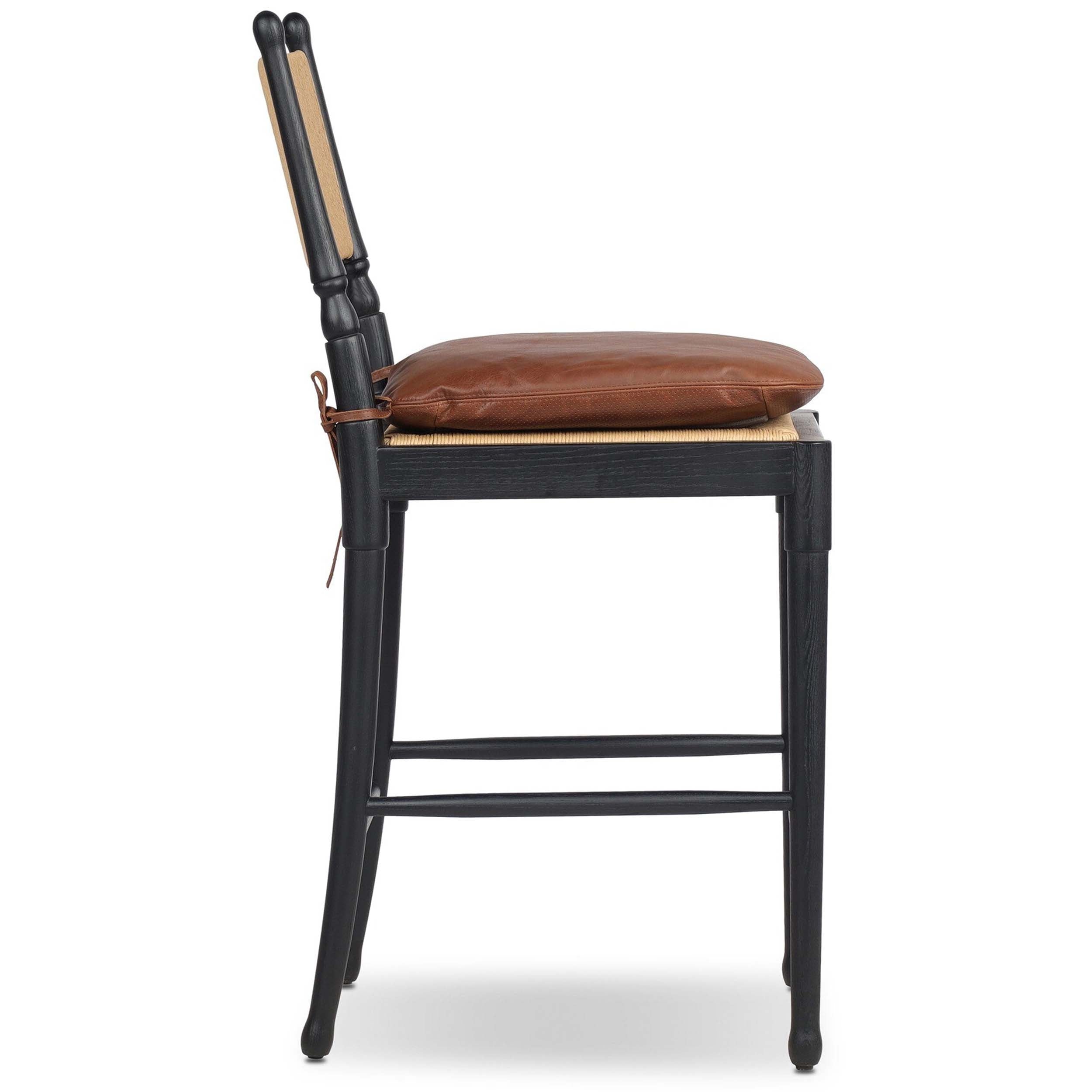 Fayth Bar + Counter Stool, Dulane Mahogany, Stained Black Ash