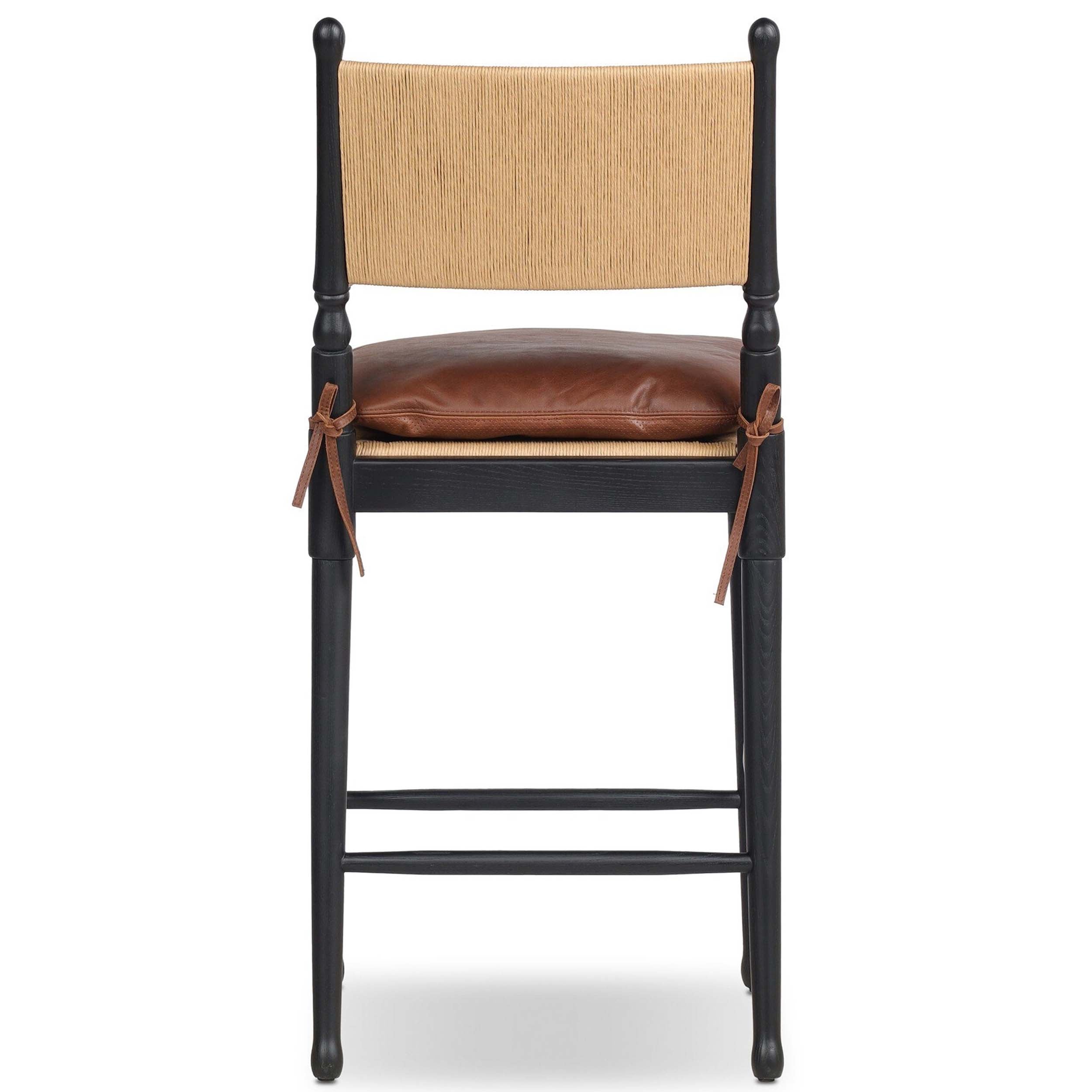 Fayth Bar + Counter Stool, Dulane Mahogany, Stained Black Ash