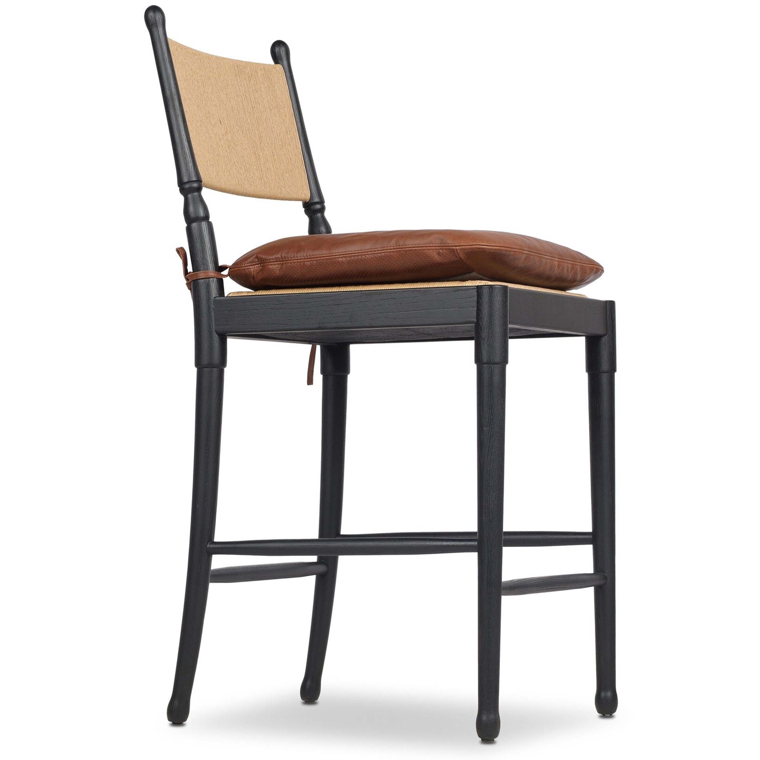 Fayth Bar + Counter Stool, Dulane Mahogany, Stained Black Ash