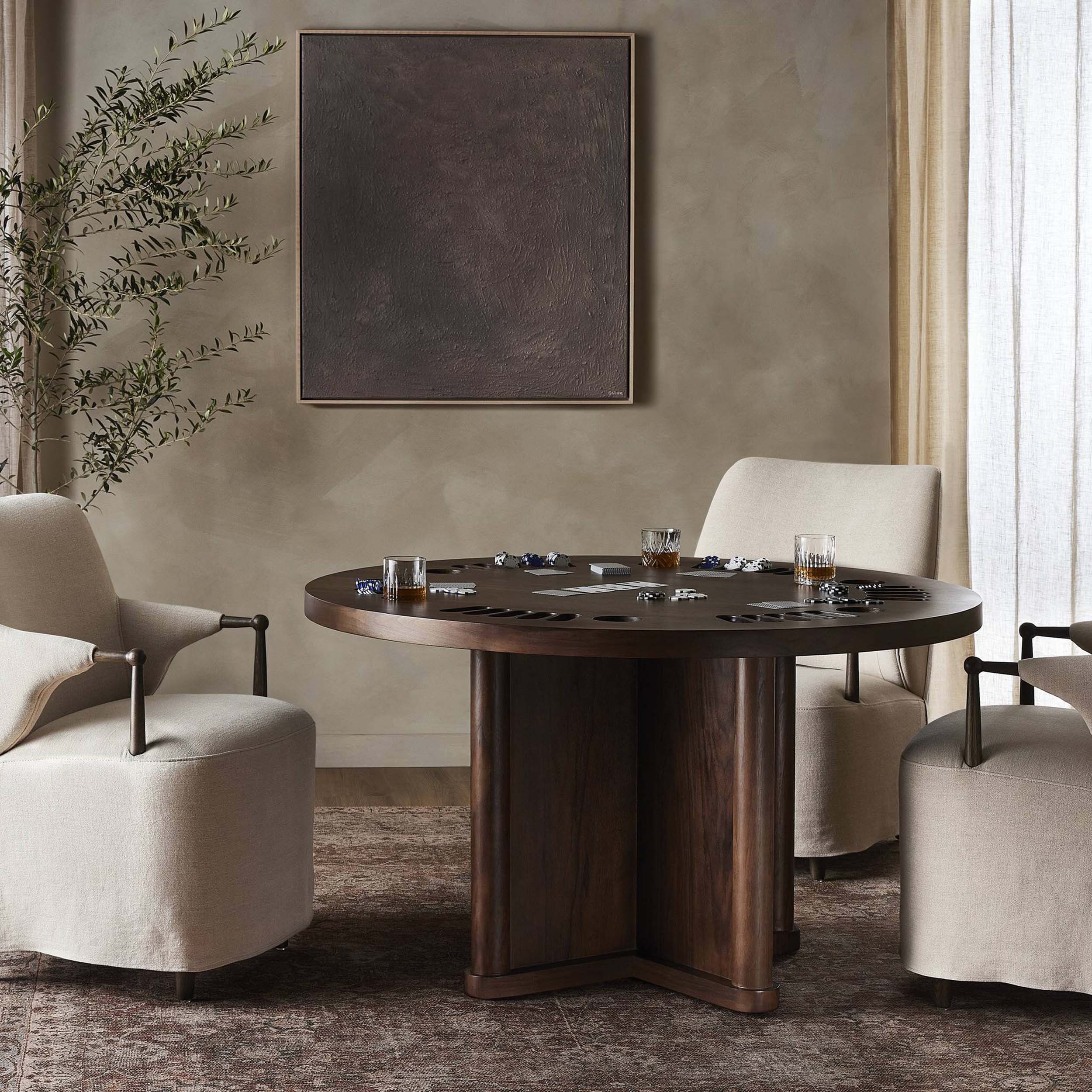 Mayfield Poker Table, Dark Walnut