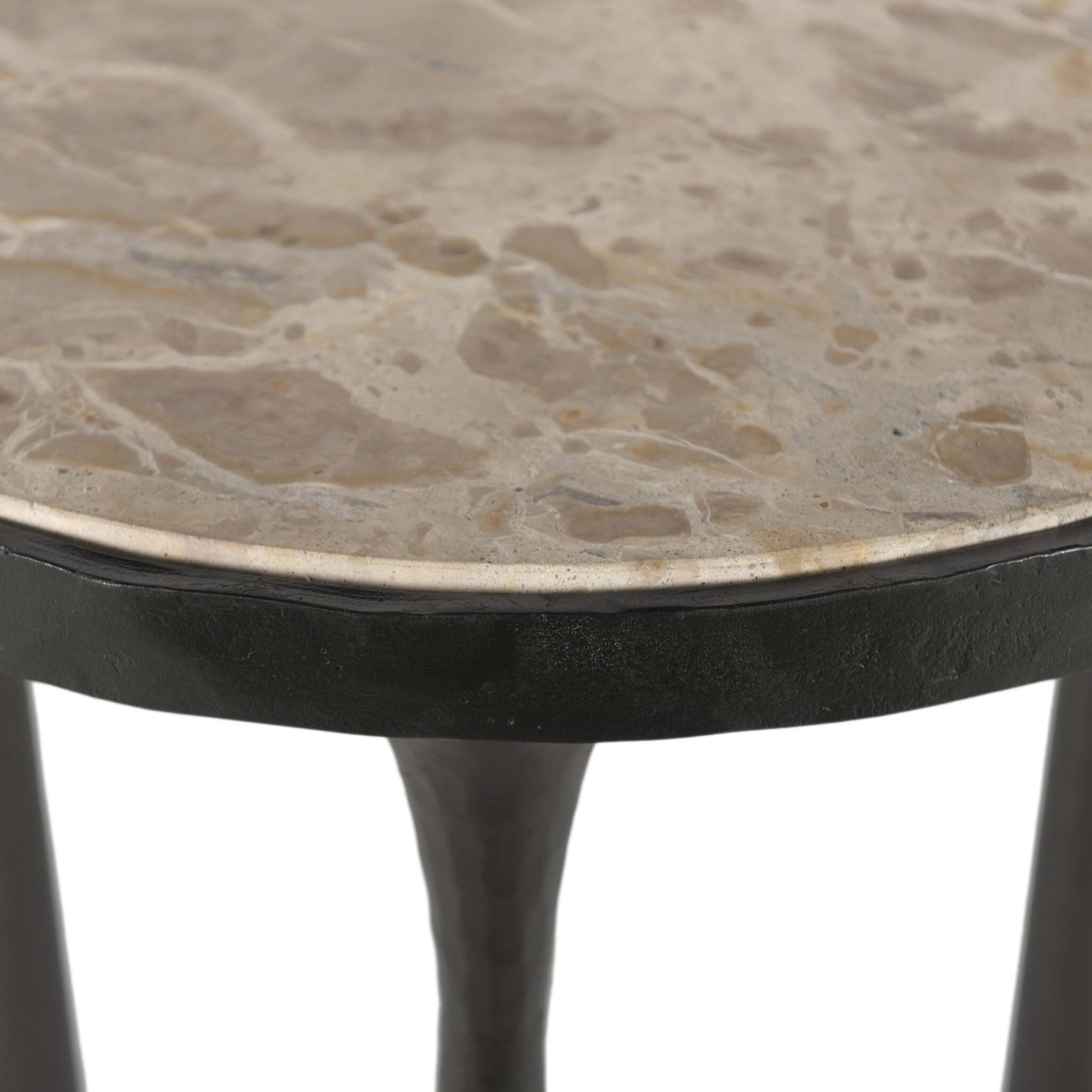 Billings End Table, Fossil Marble