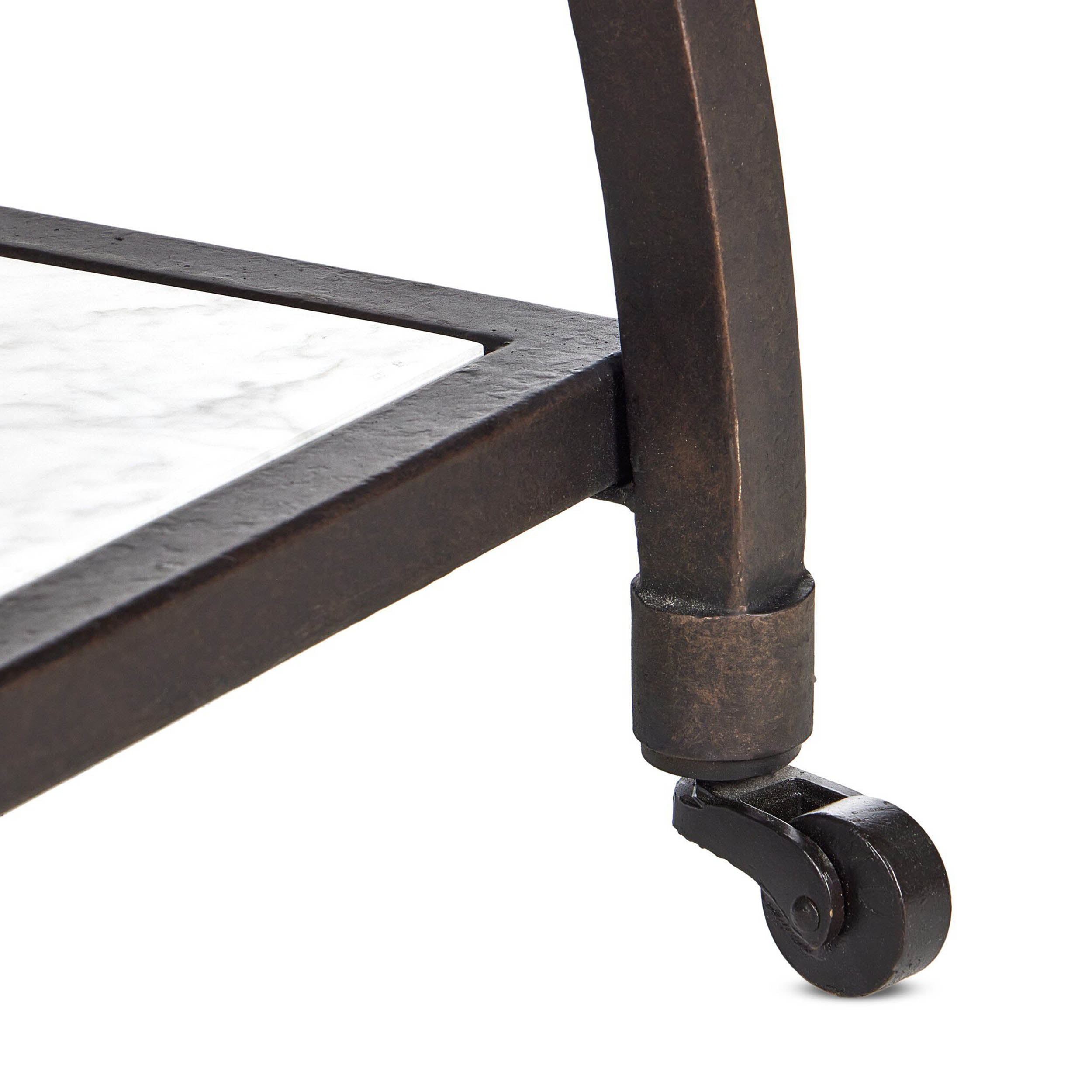 Six Beers Table, Honed White Marble