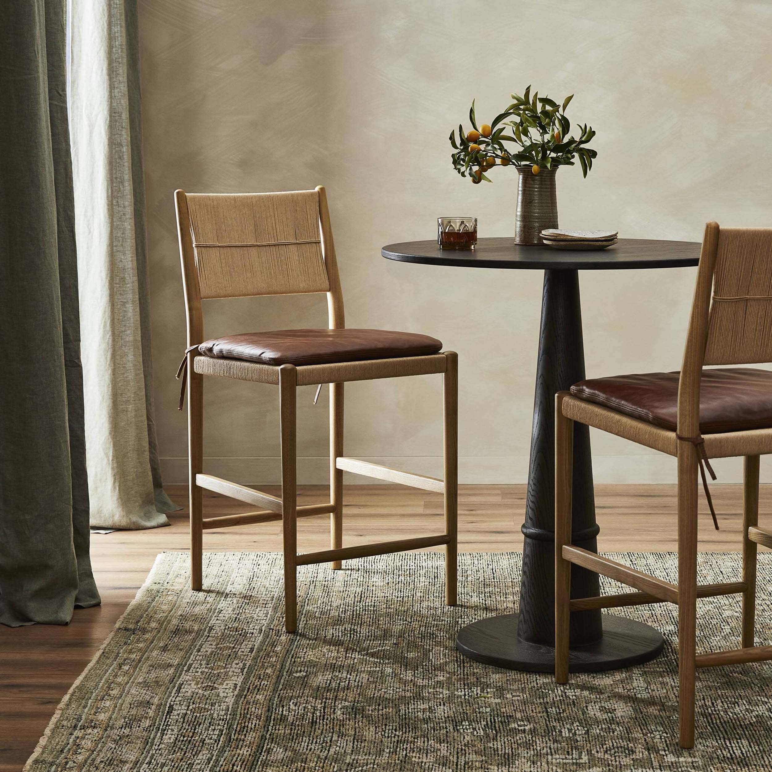 Dara Bar + Counter Stool, Dulane Mahogany