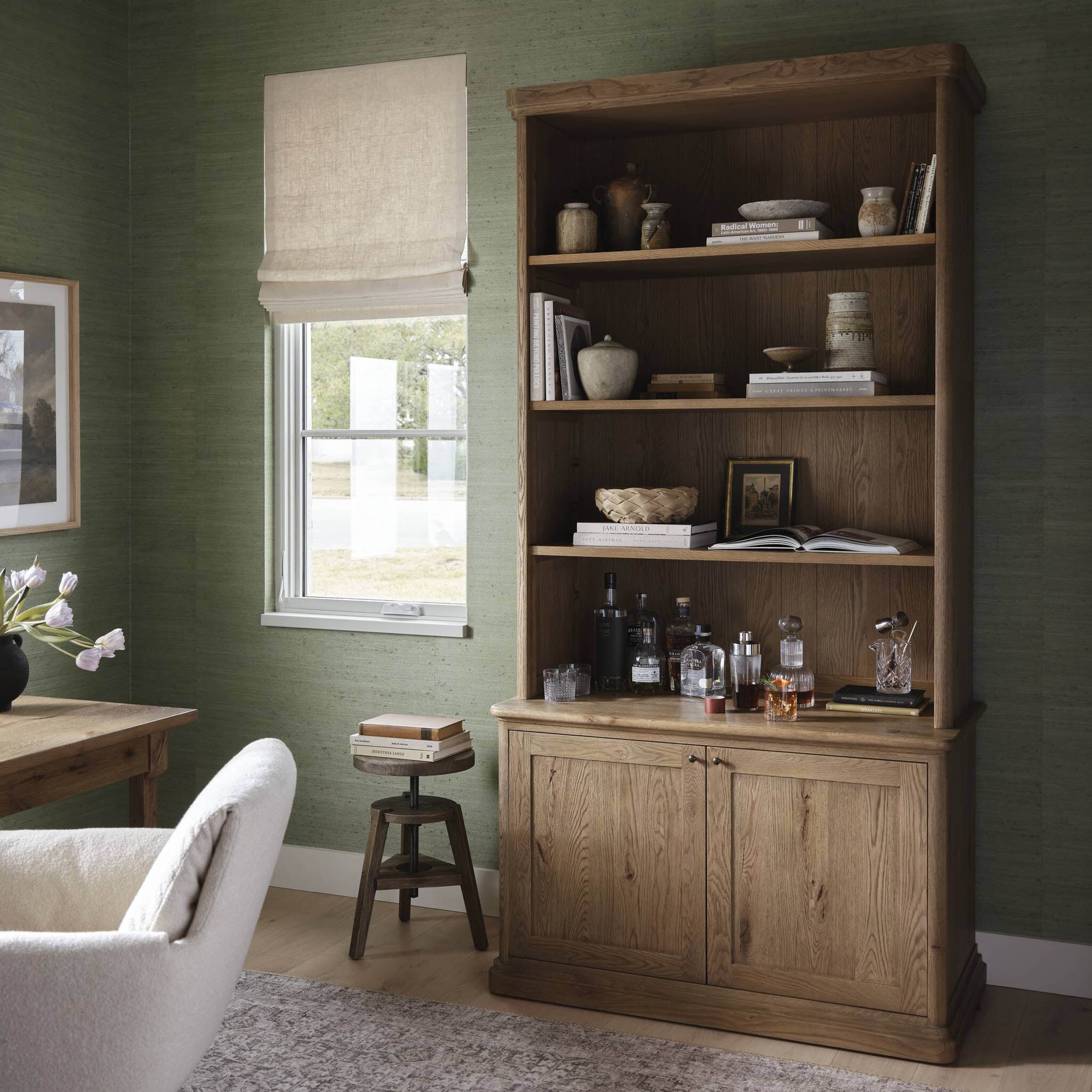 Dumont Bookcase, Worn Oak Thin Veneer