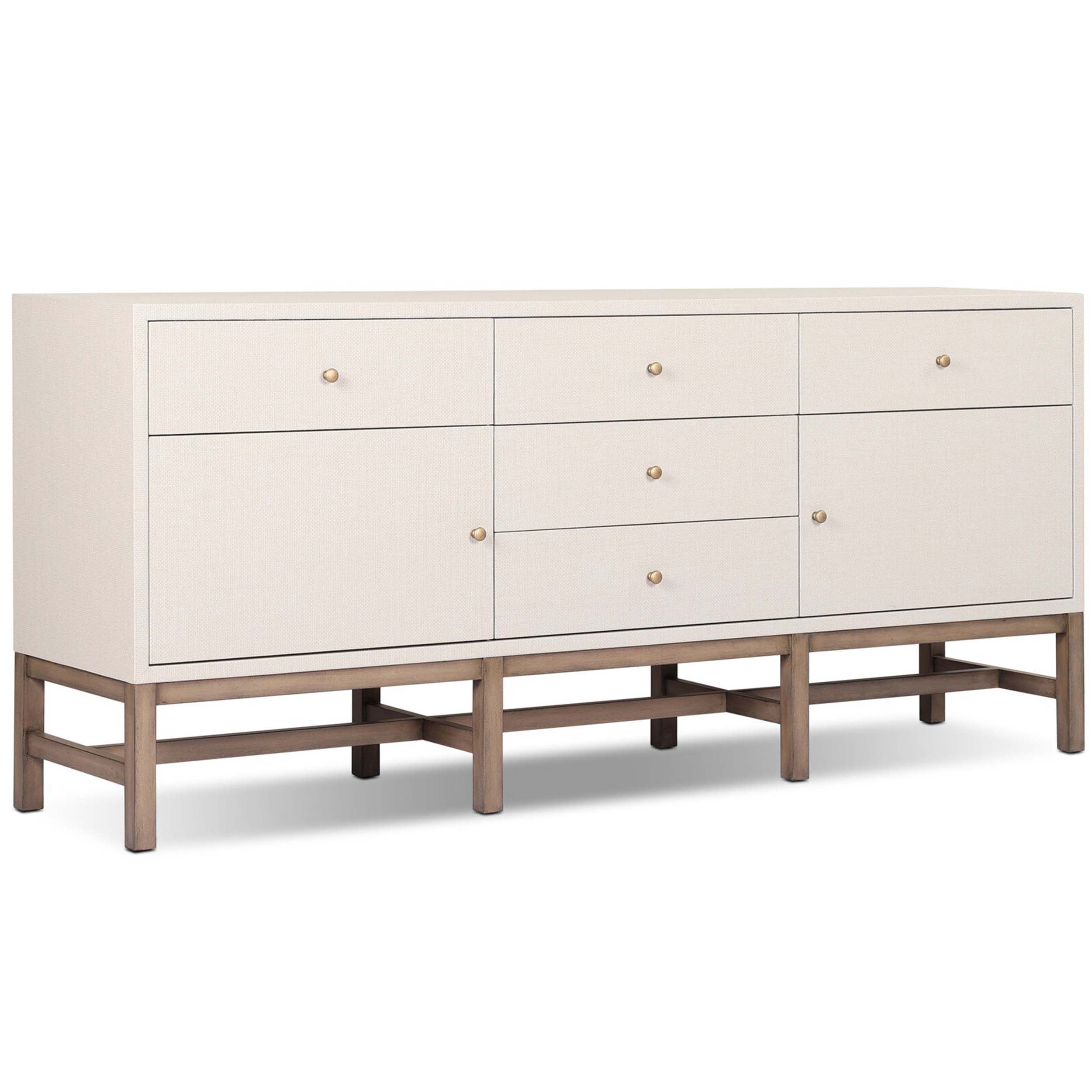 Fiona Sideboard, Russet Mahogany, Ivory Painted Raffia