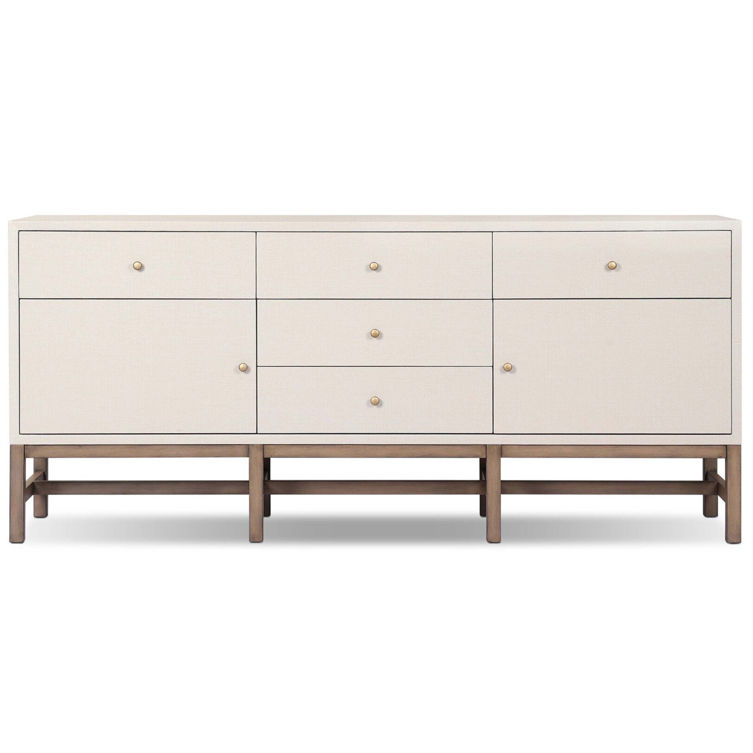 Fiona Sideboard, Russet Mahogany, Ivory Painted Raffia