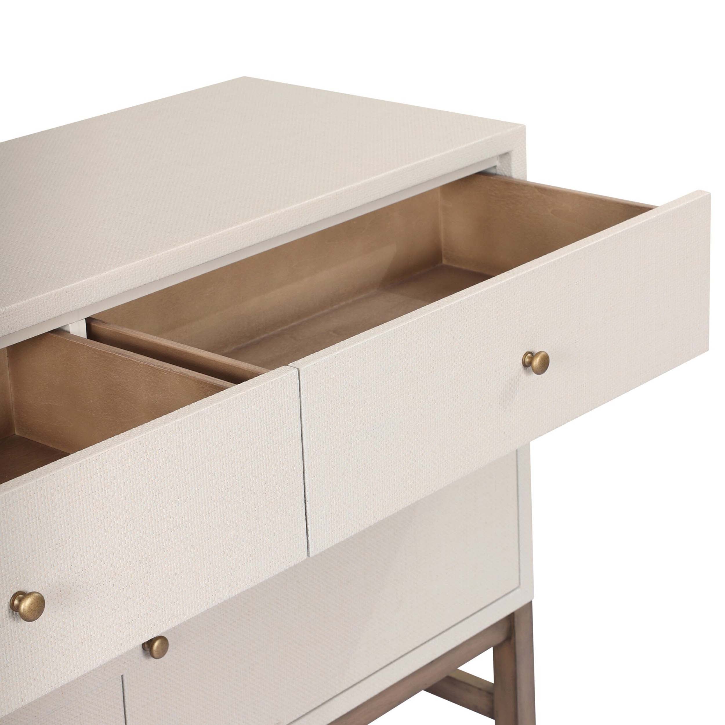 Fiona Sideboard, Russet Mahogany, Ivory Painted Raffia