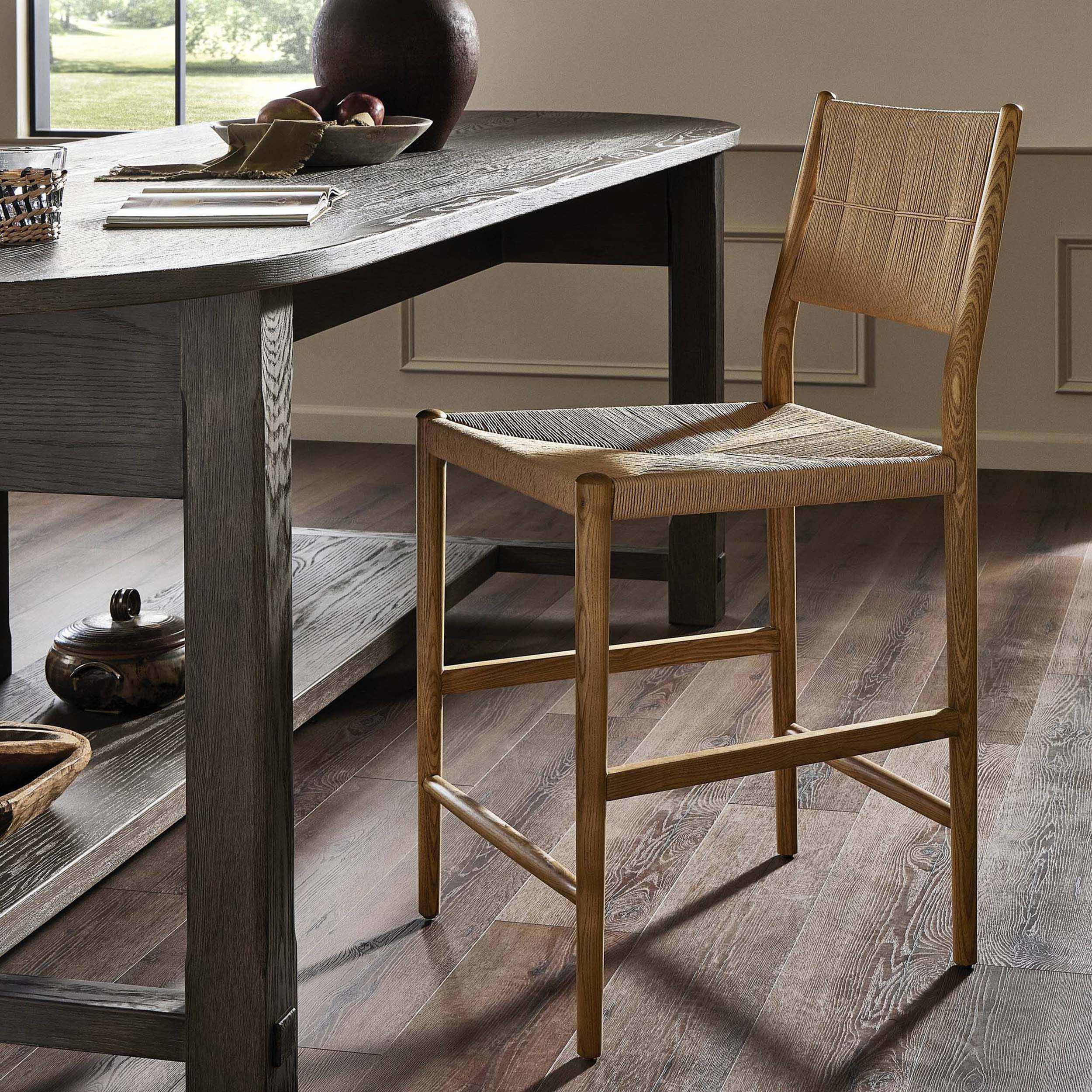 Dara Bar + Counter Stool, Natural Paper Cord
