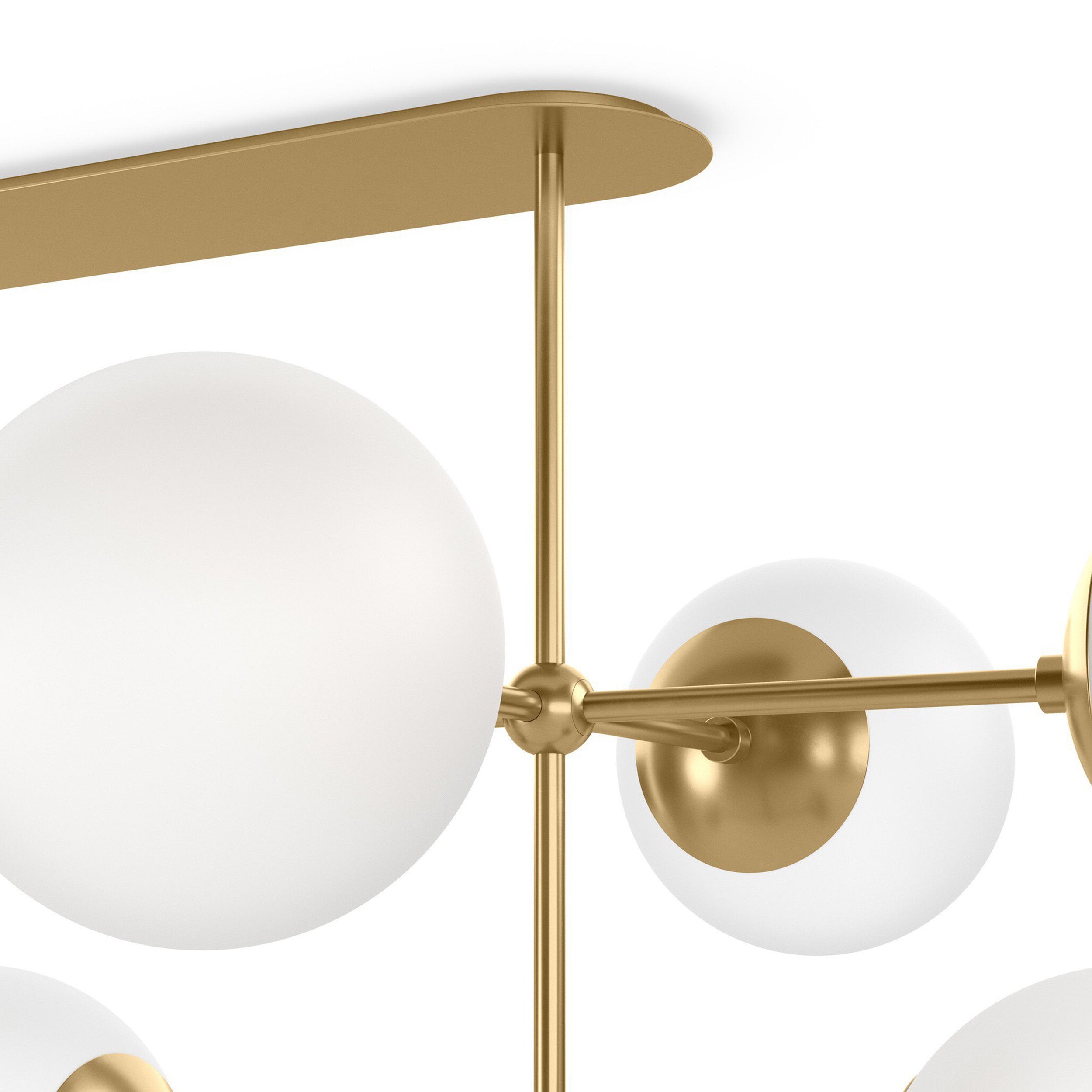 Armstrong Linear Chandelier, Burnished Brass, Opal Matte Glass