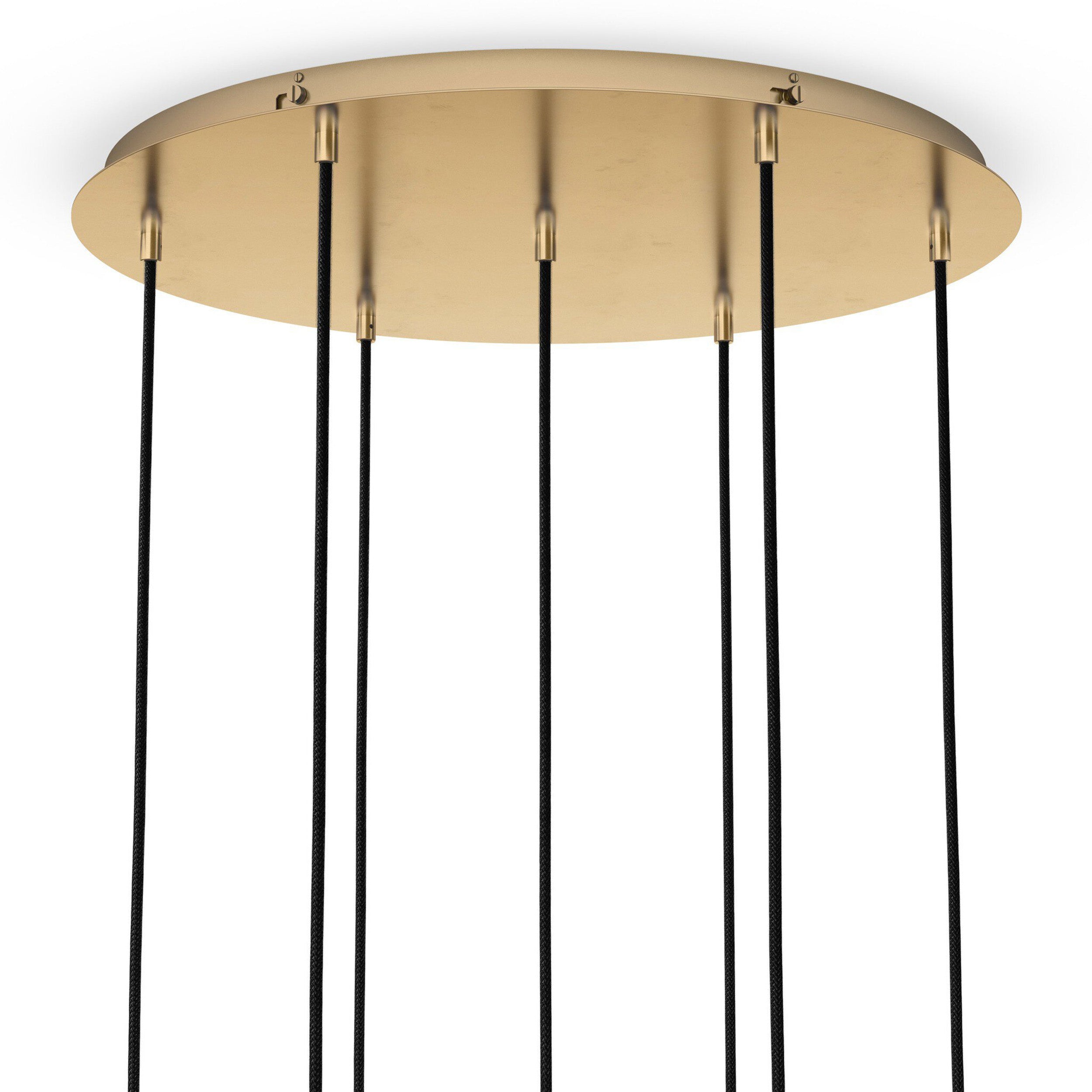 Cluster 7 Mix Chandelier, Organic Glass, Burnished Brass