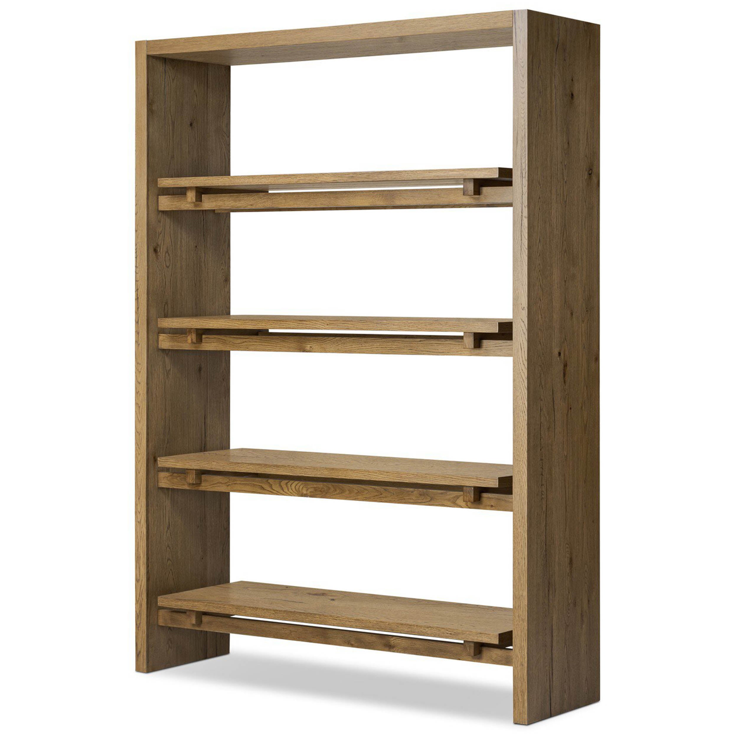 Theodore Bookcase, Rustic Amber Oak Veneer