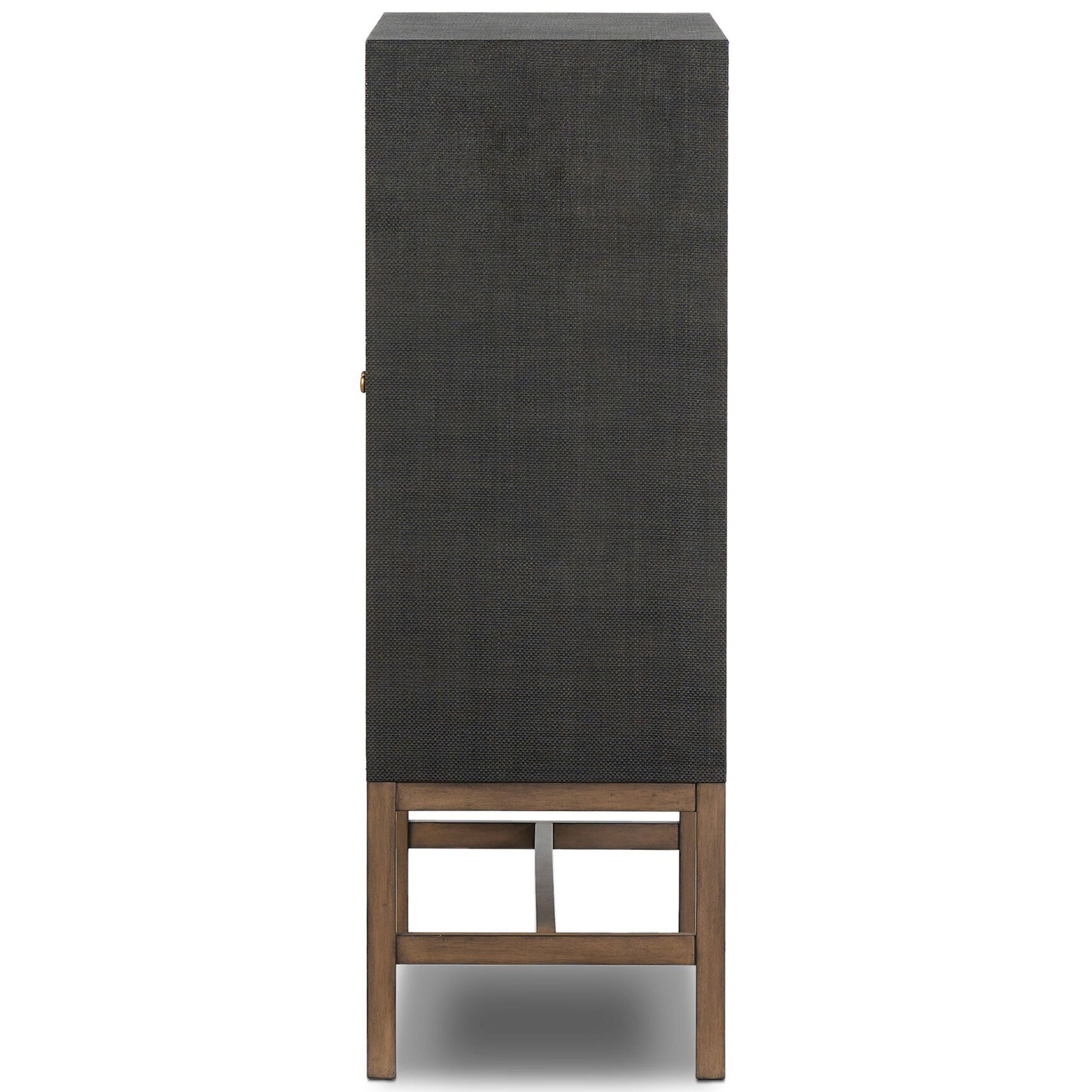 Fiona Bar Cabinet, Black Raffia