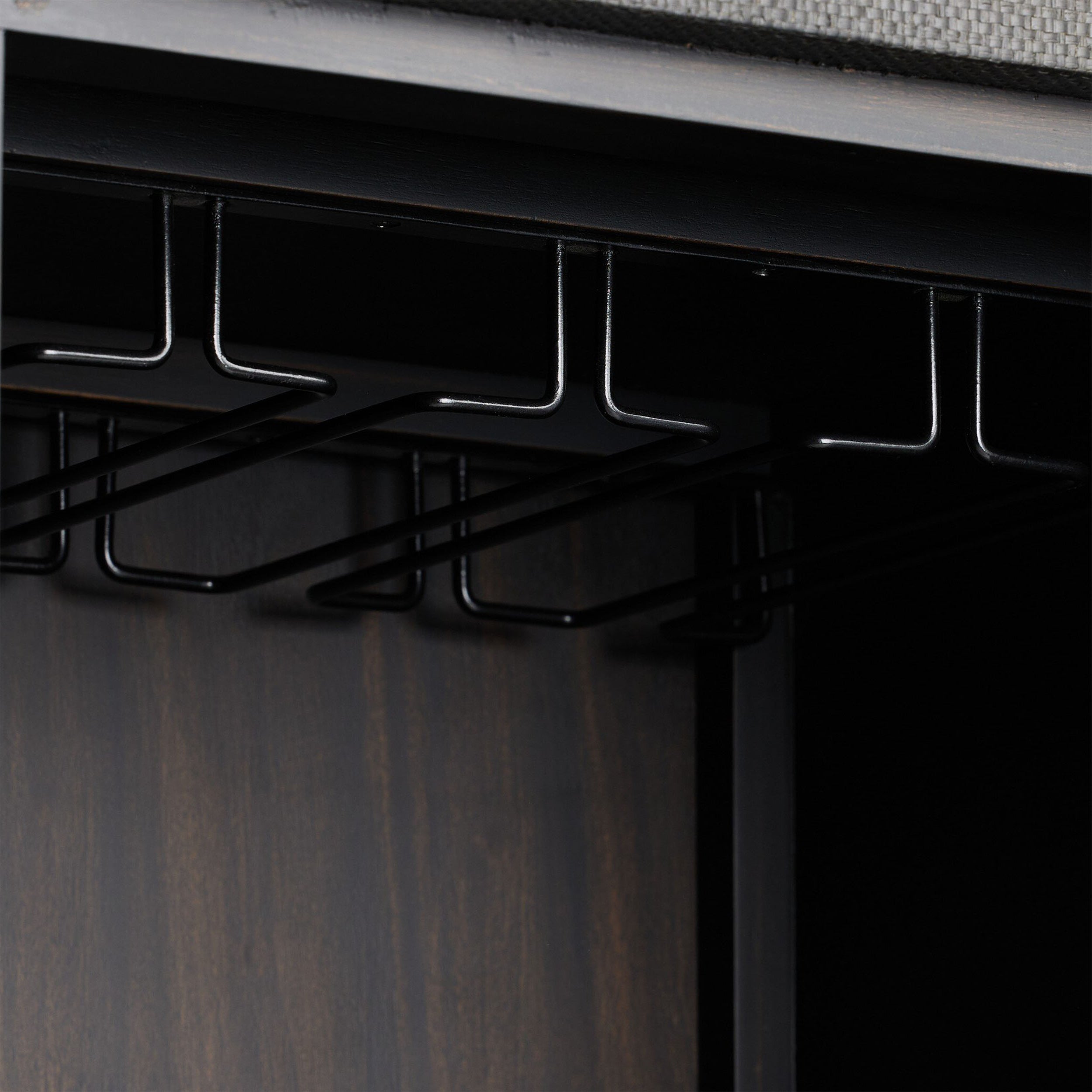 Fiona Bar Cabinet, Black Raffia