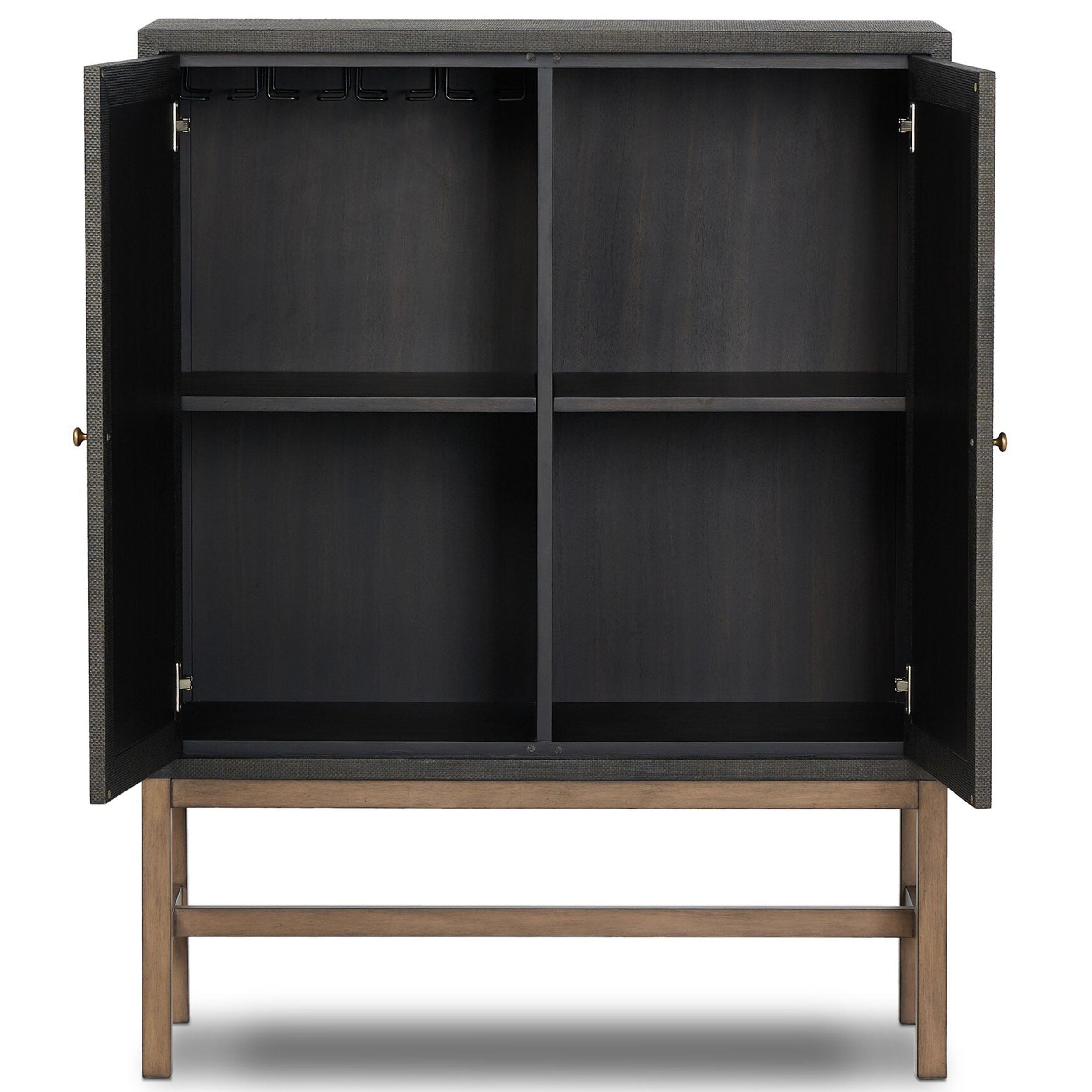 Fiona Bar Cabinet, Black Raffia