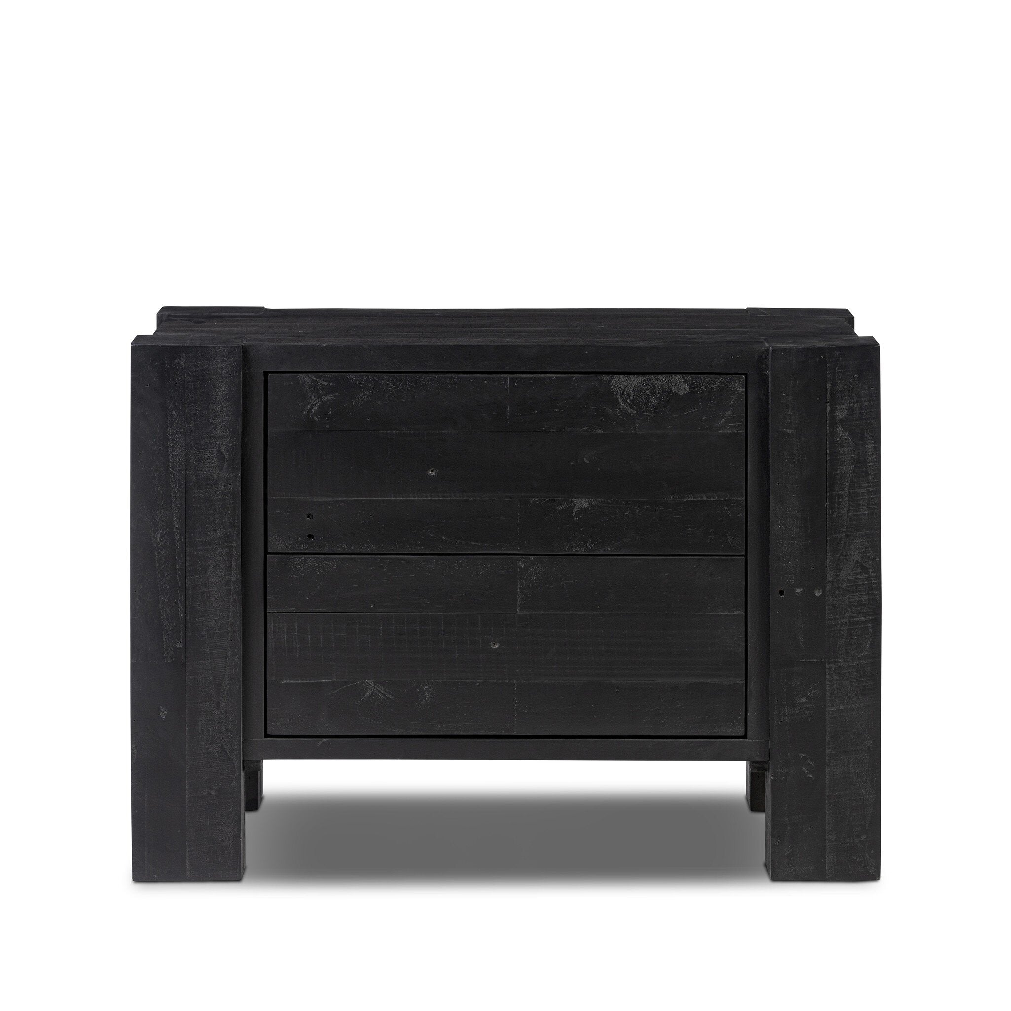 Perot Nightstand, Aged Black Pine