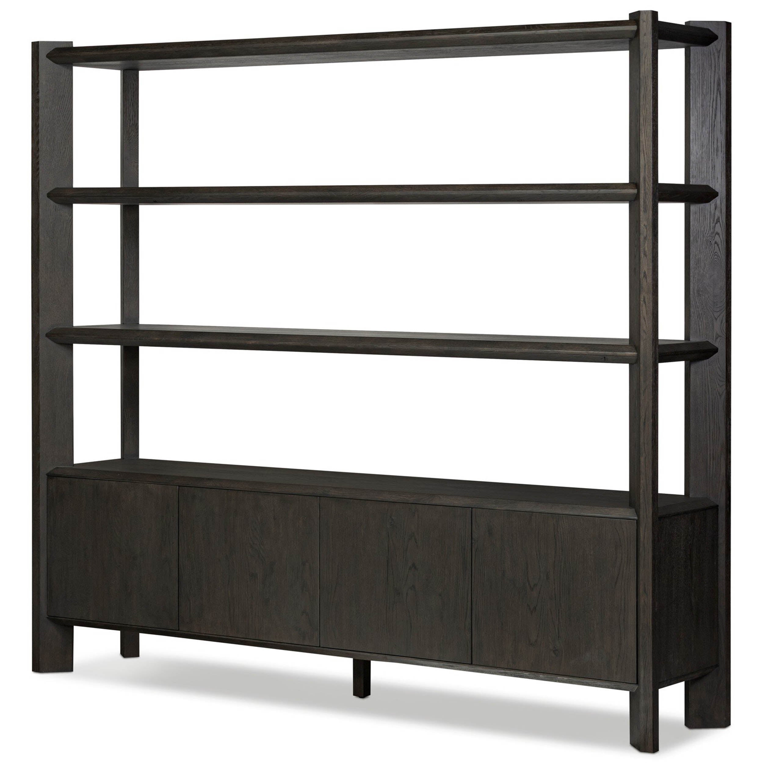 Orwin Wide Bookshelf, Smoked Black Oak