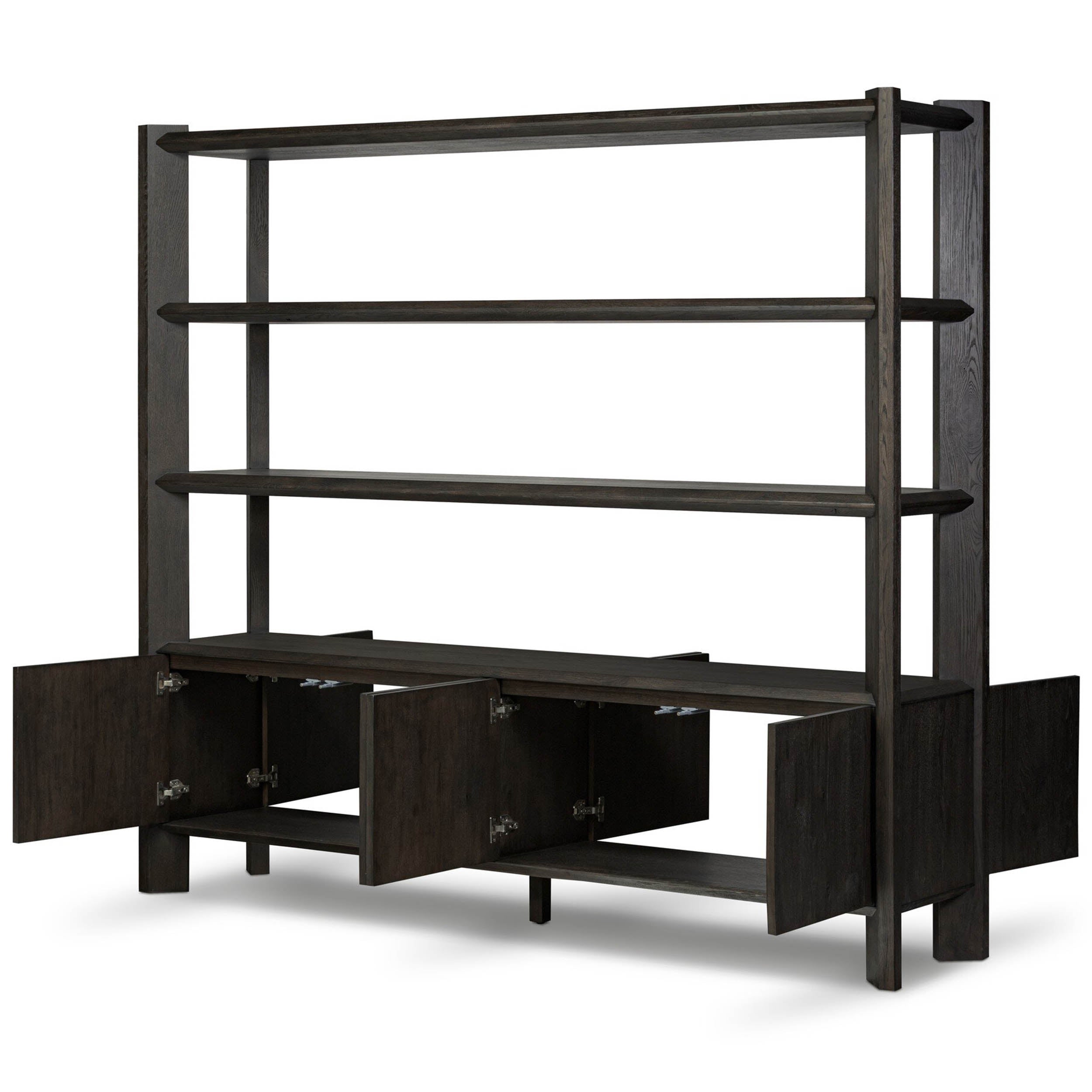 Orwin Wide Bookshelf, Smoked Black Oak