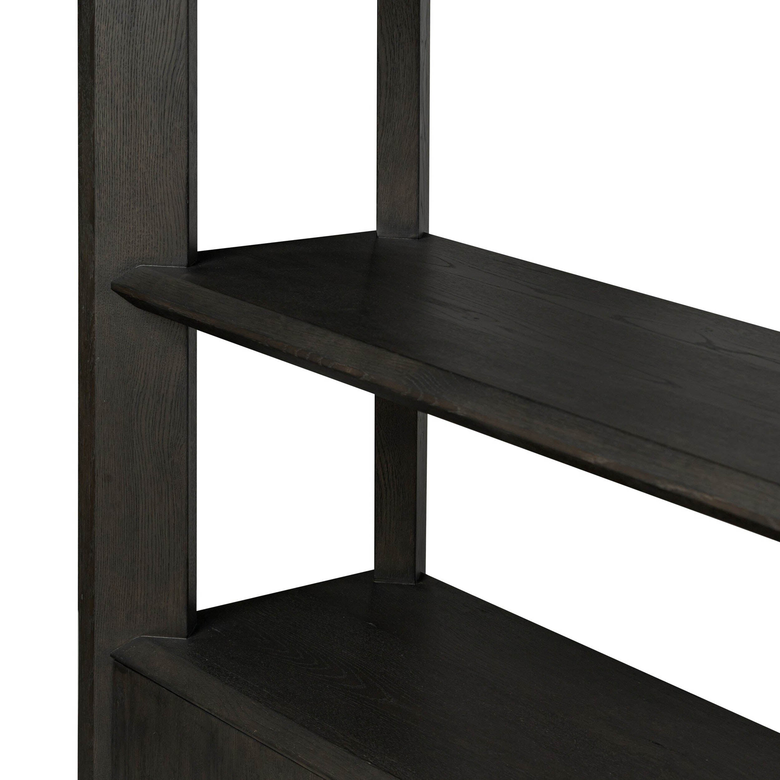 Orwin Wide Bookshelf, Smoked Black Oak