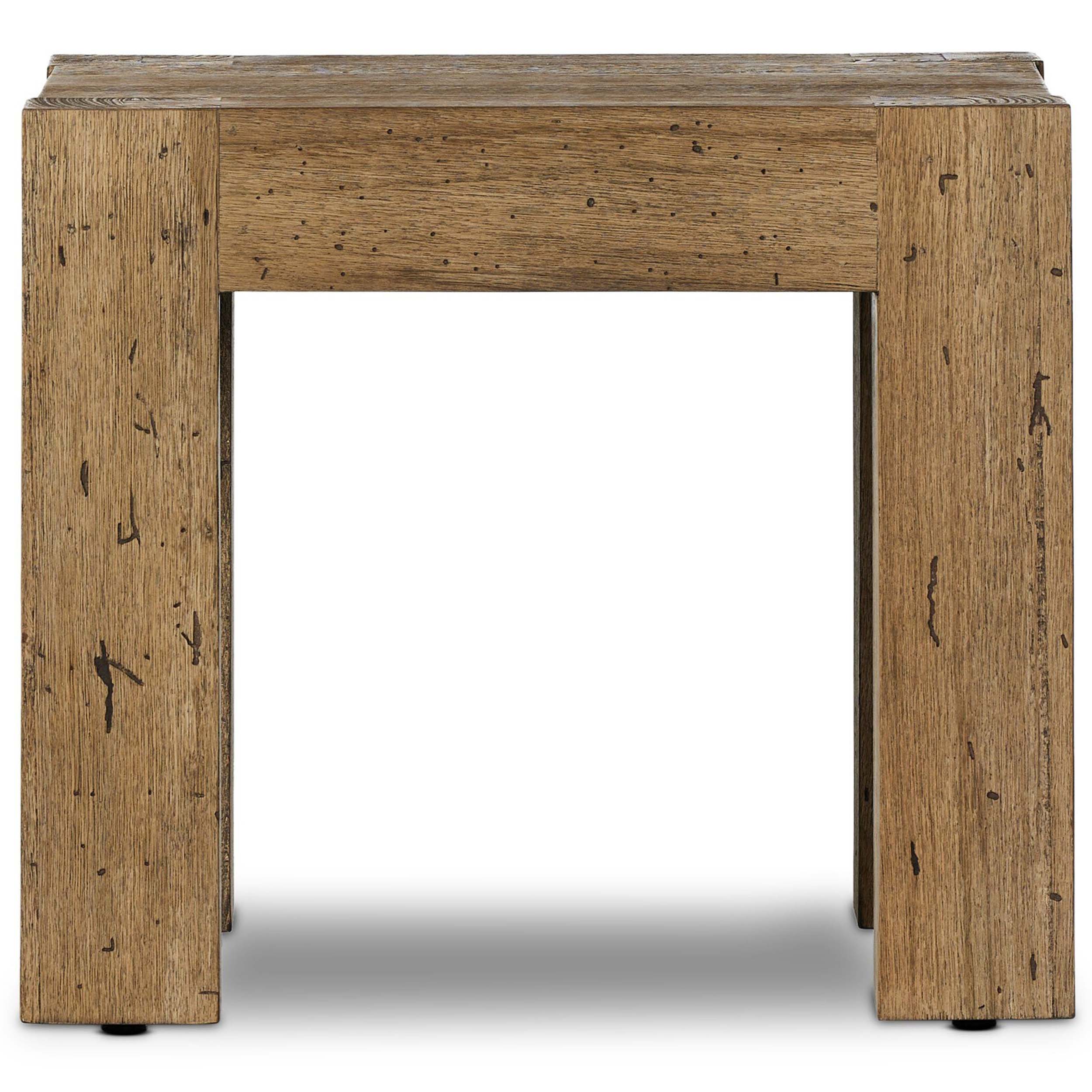 Abaso End Table, Rustic Wormwood Oak