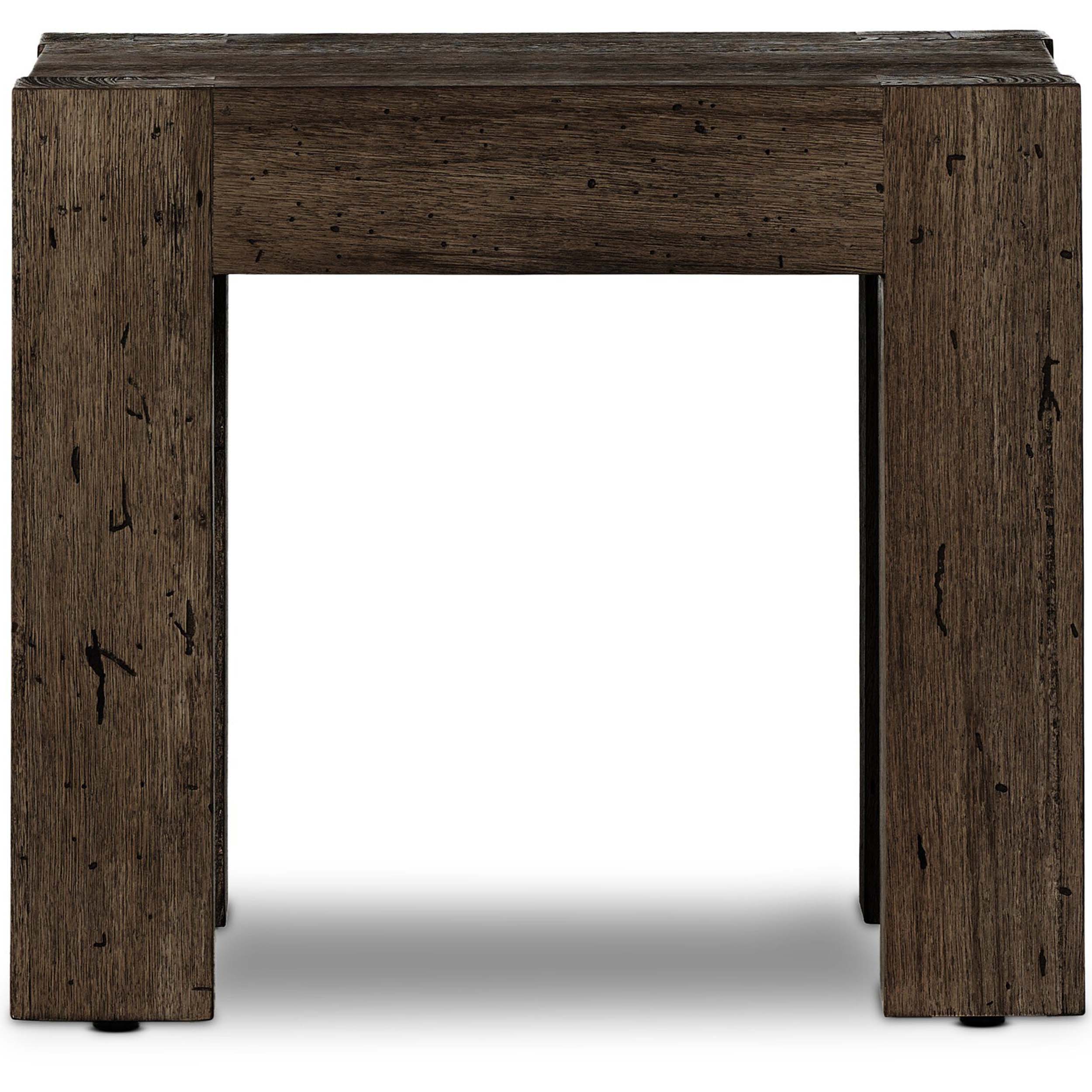 Abaso End Table, Ebony Rustic Wormwood Oak