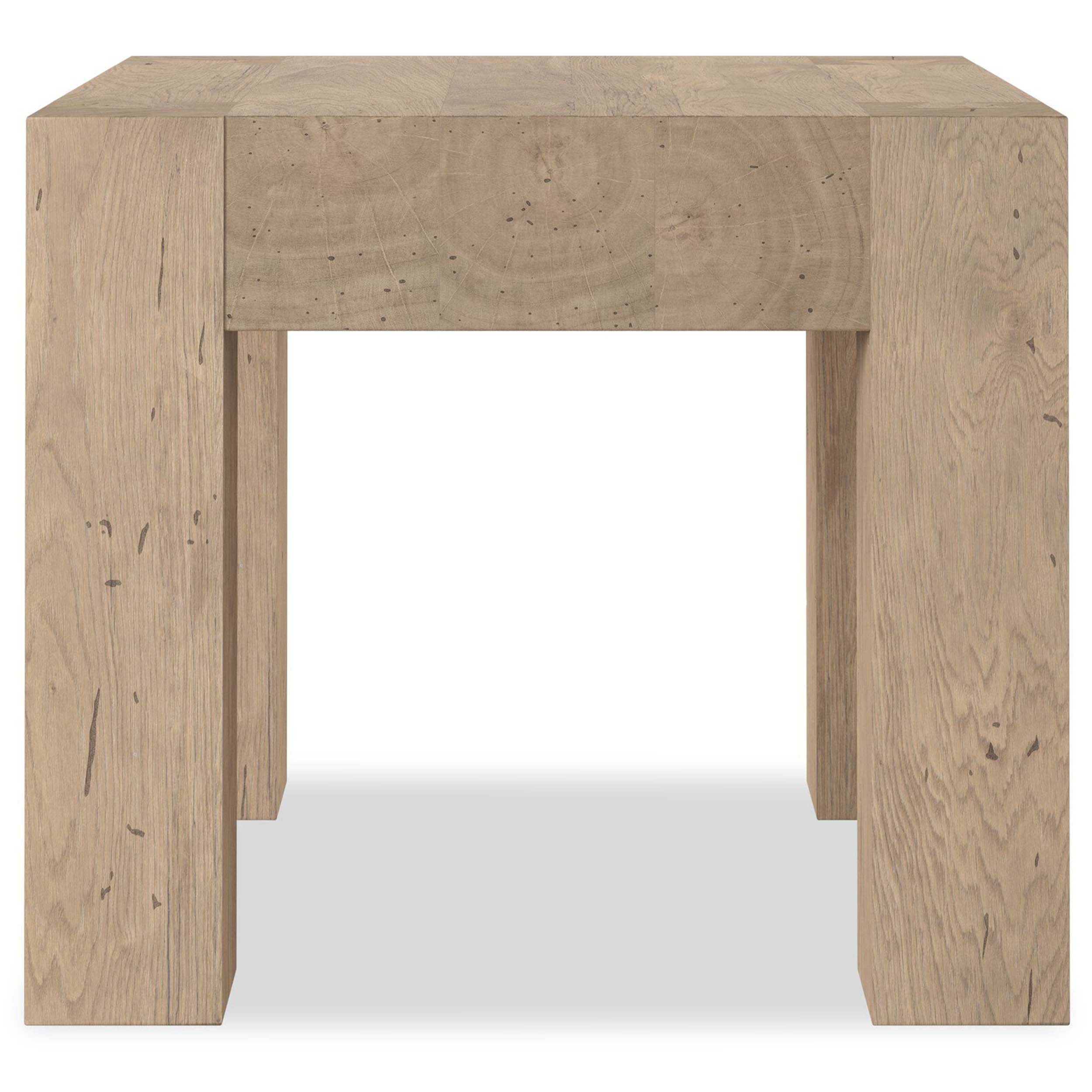 Abaso End Table, Whitewash Rustic Wormwood Oak