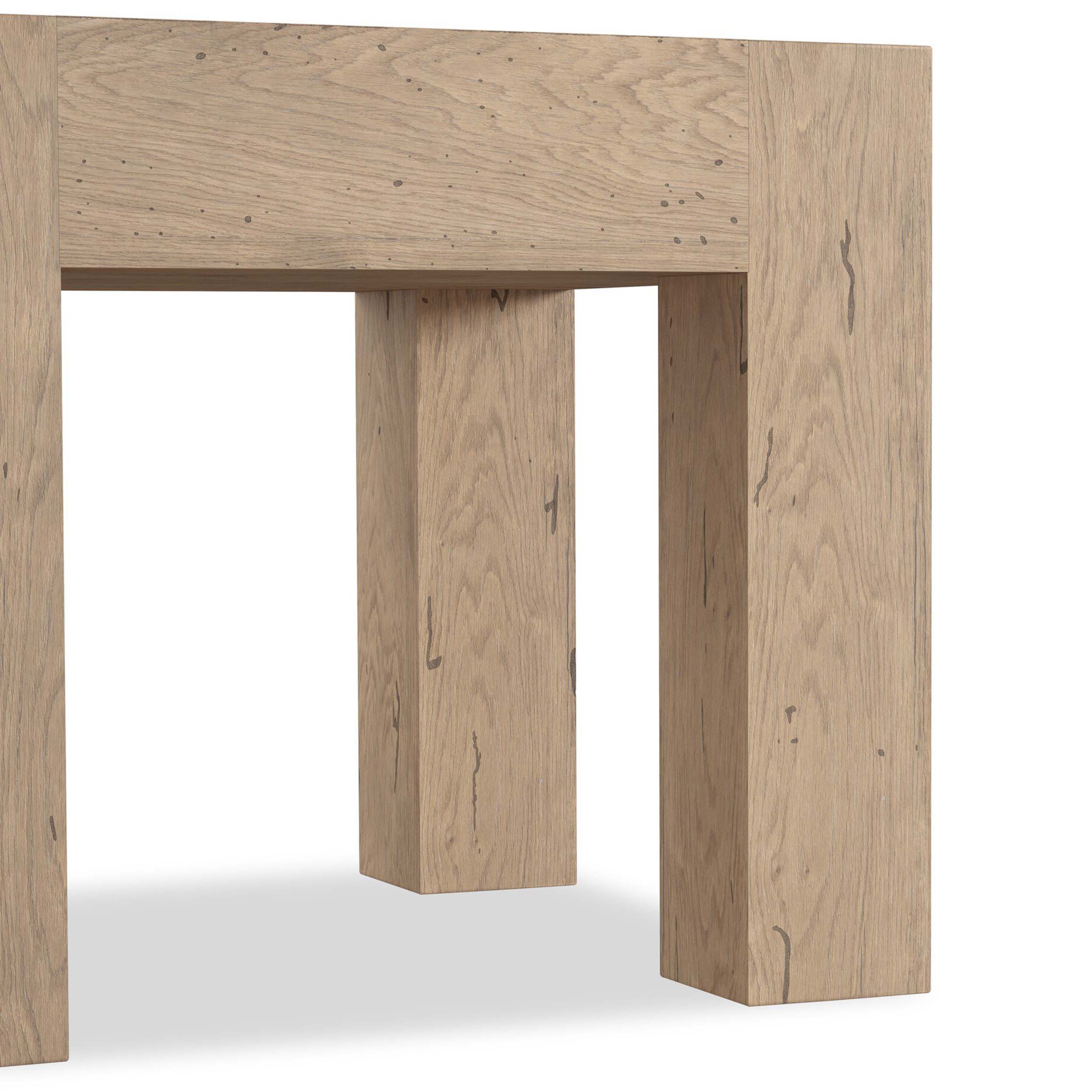 Abaso End Table, Whitewash Rustic Wormwood Oak