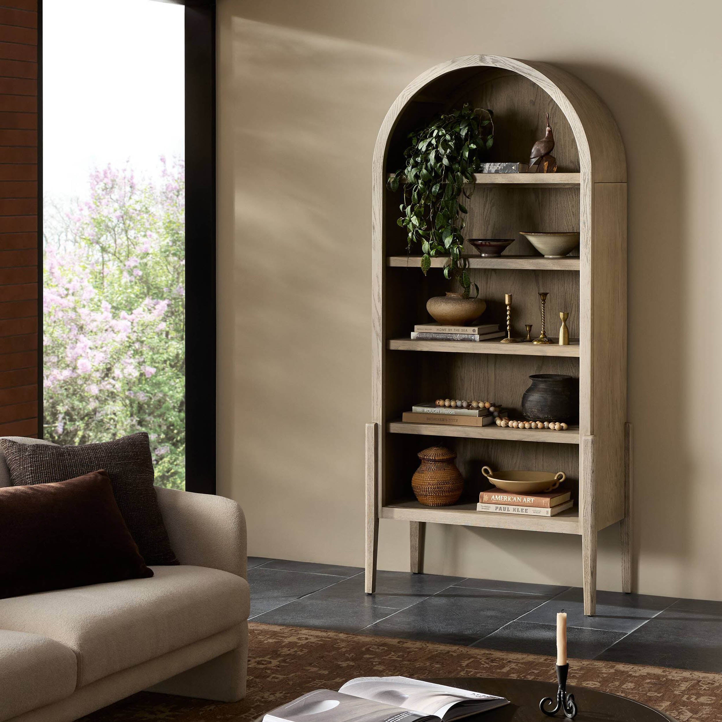 Tolle Bookcase, Rustic White Solid