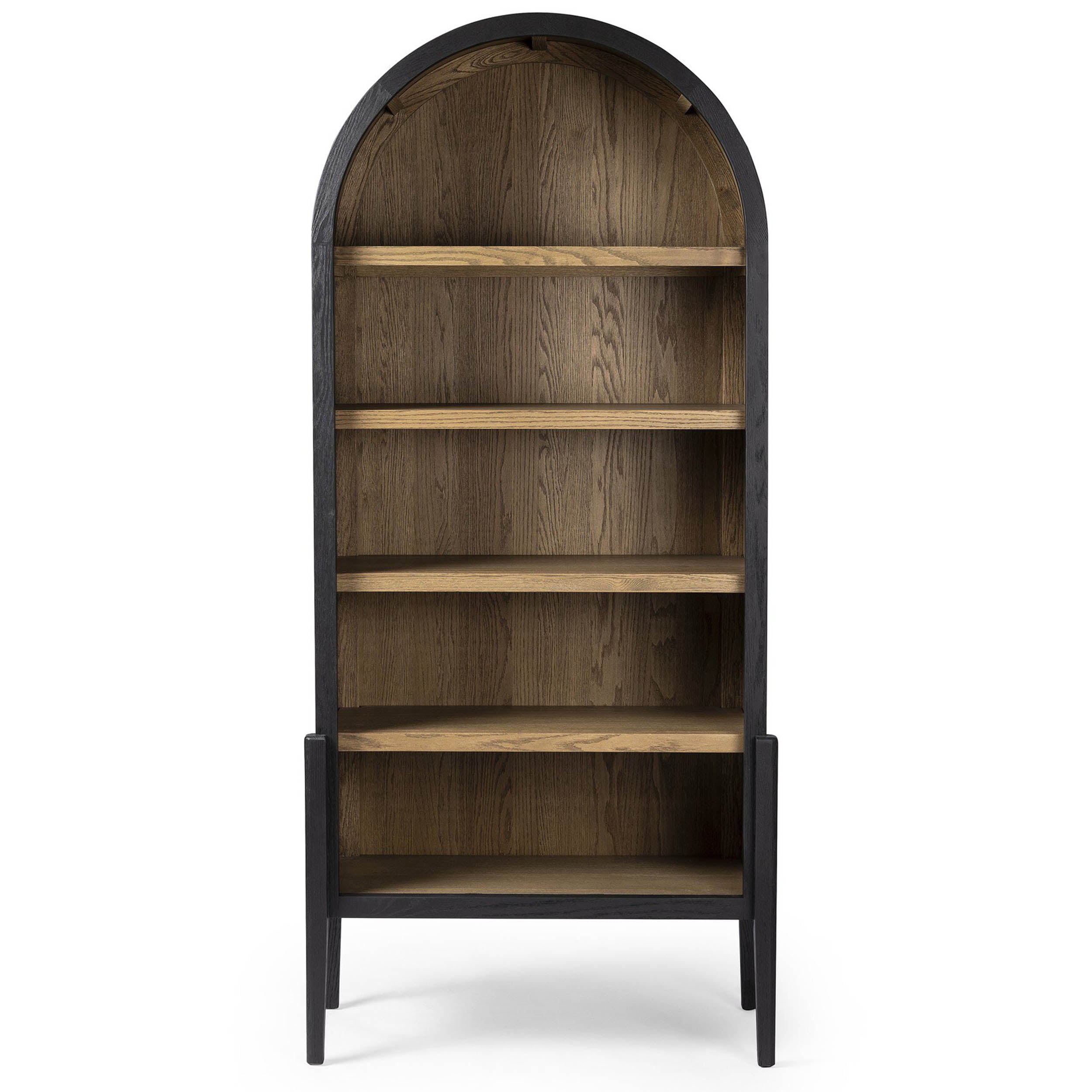 Tolle Bookcase, Drifted Matte Black/Oak Shelves