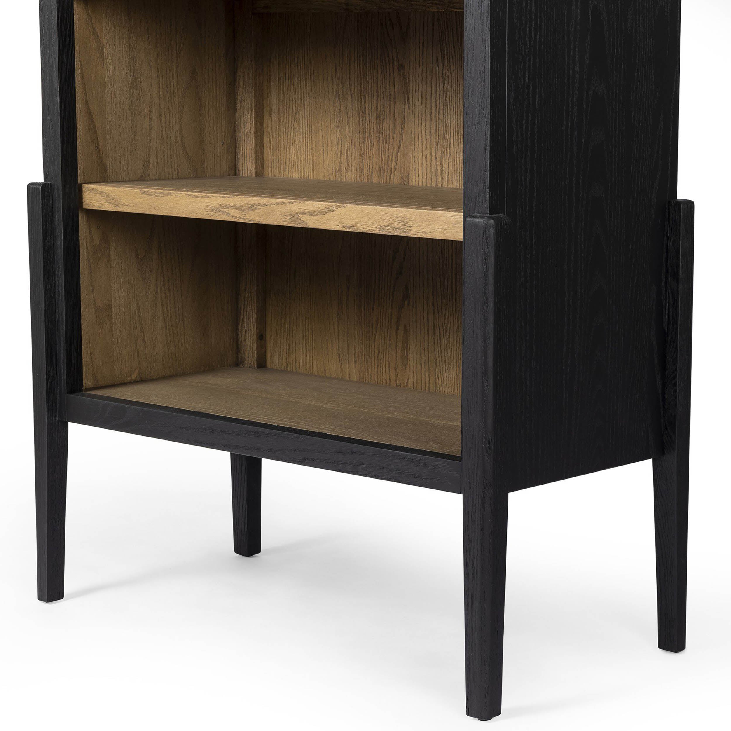 Tolle Bookcase, Drifted Matte Black/Oak Shelves