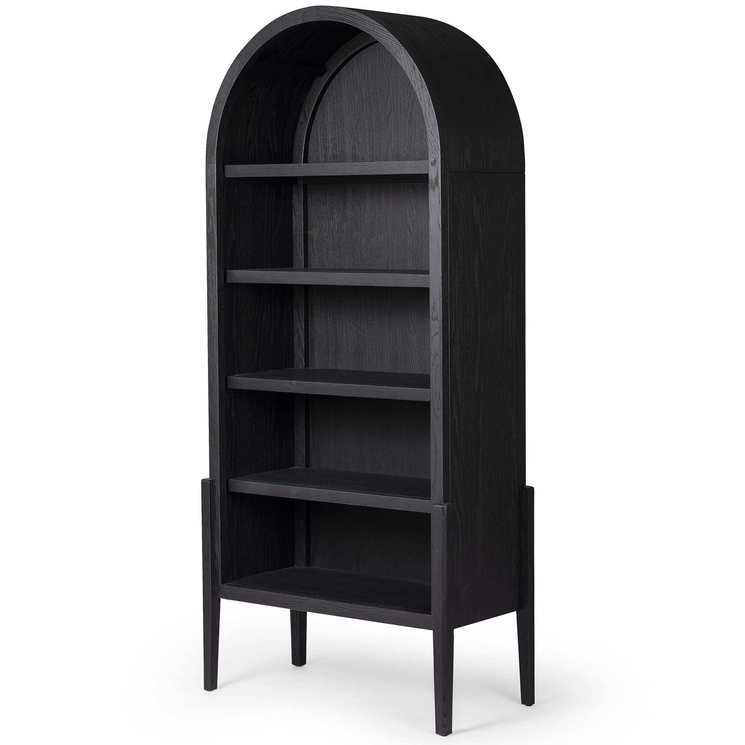 Tolle Bookcase, Drifted Matte Black/Black Shelves