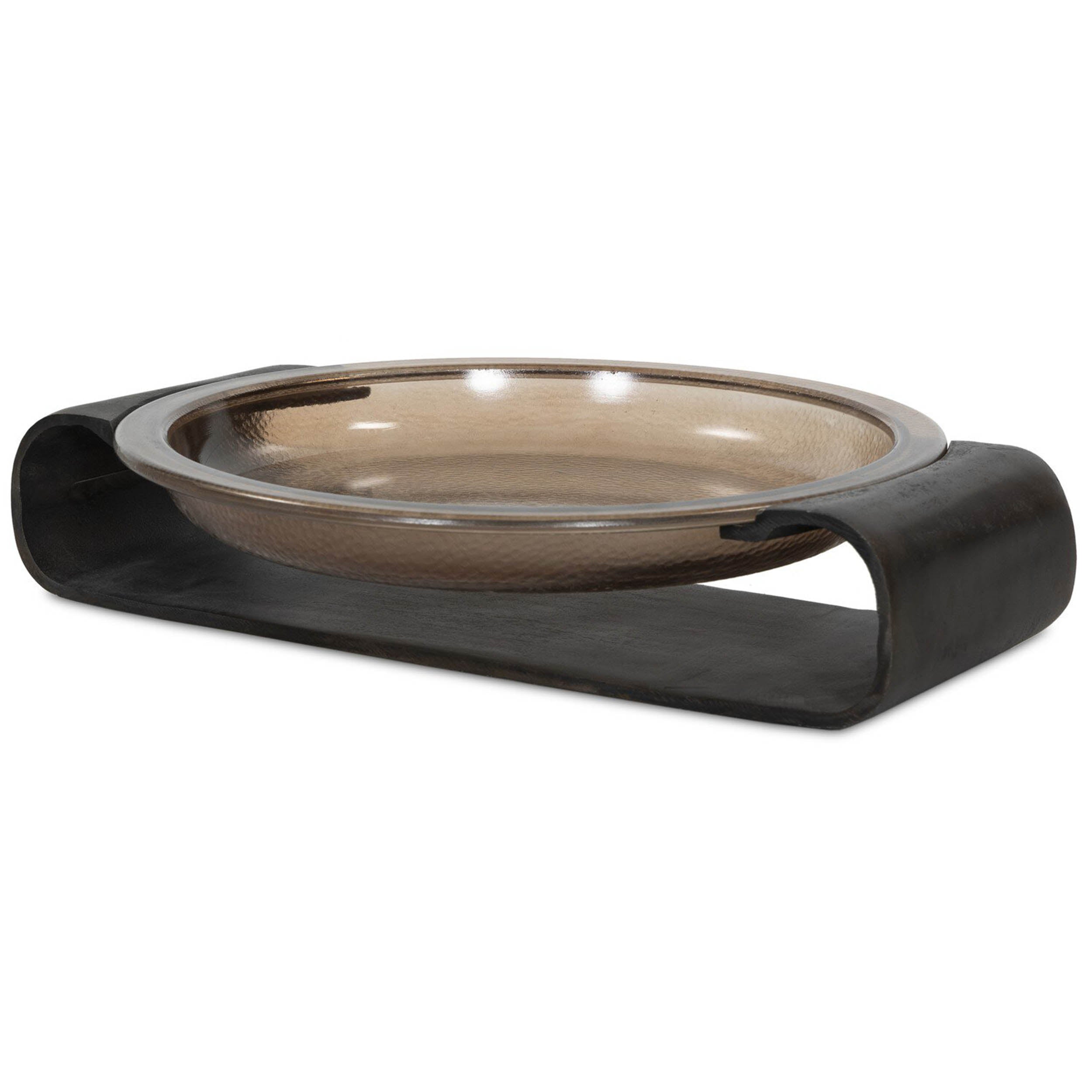 Runa Bowl, Smoked Brown Cast Glass