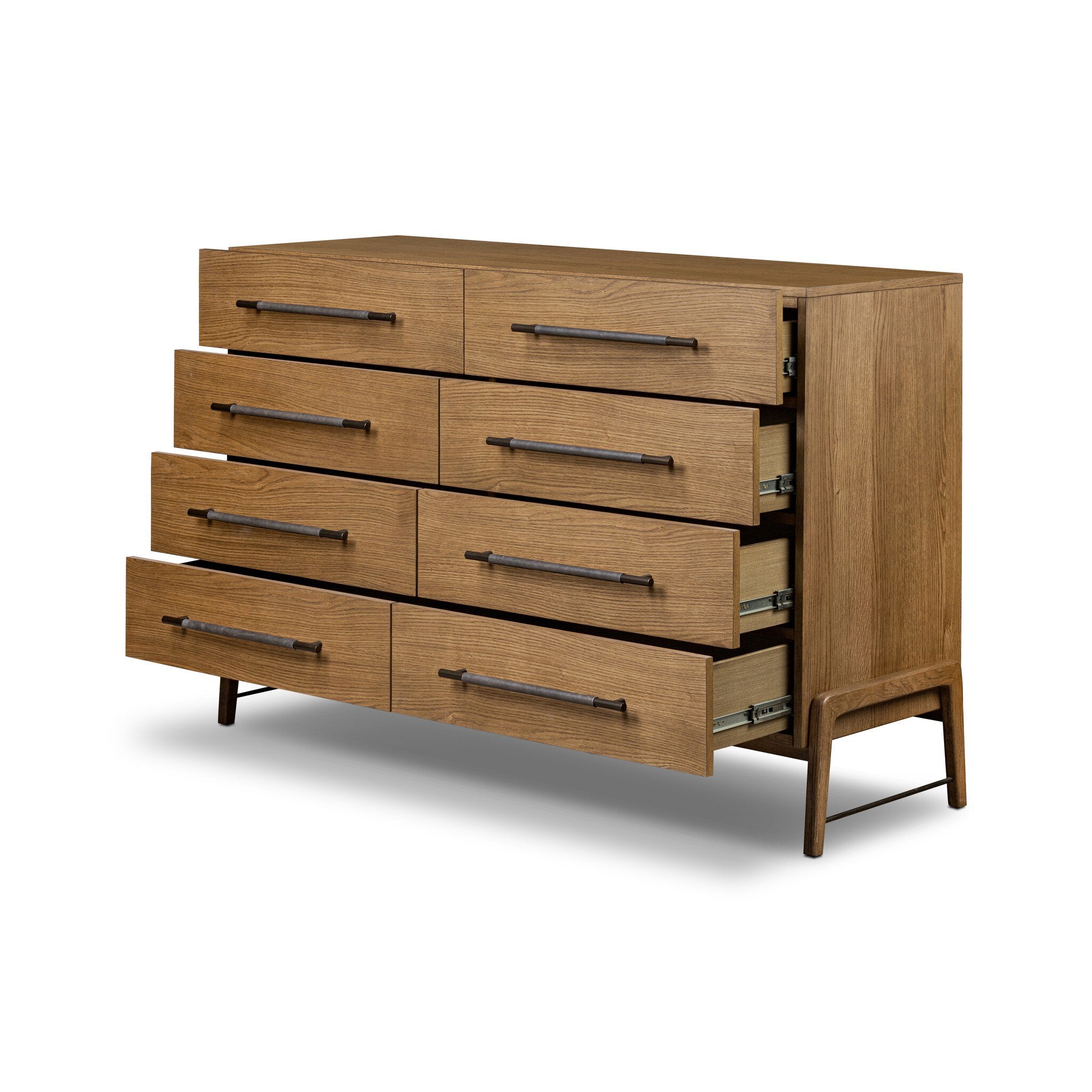 Rosedale 8 Drawer Dresser, Amber Oak Veneer