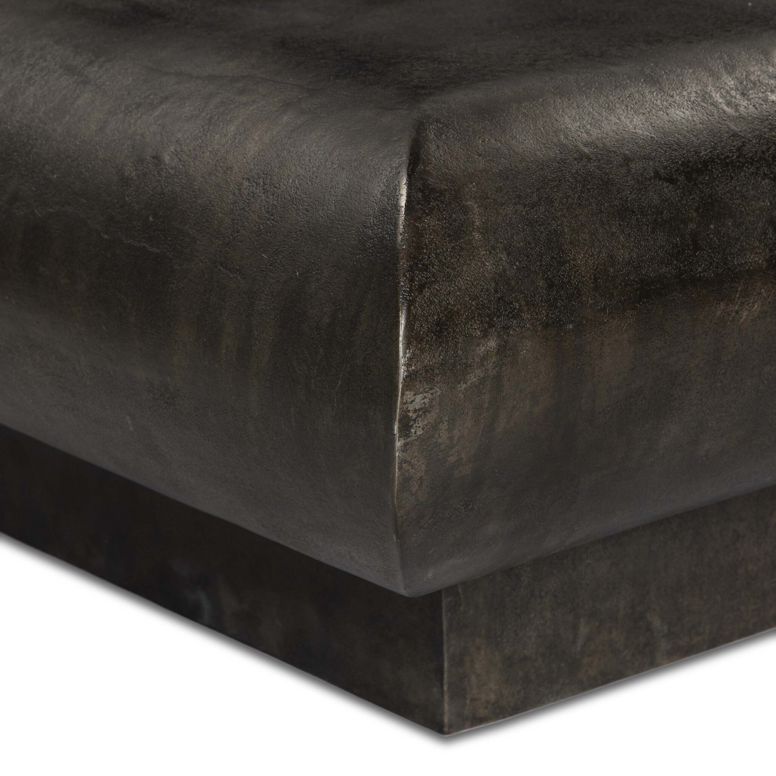 Ambra Outdoor Coffee Table, Distressed Bronze