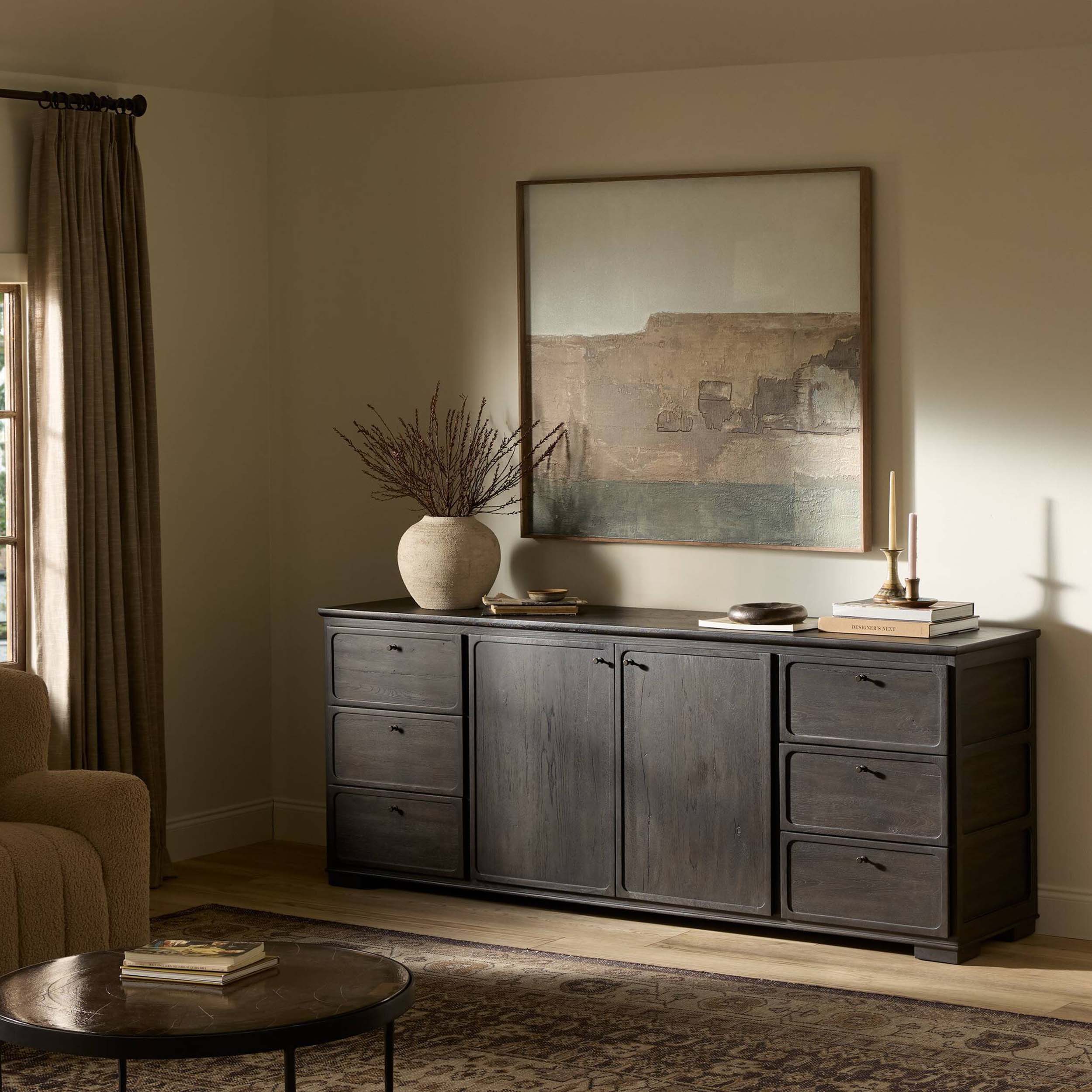 Leora Sideboard, Smoked Black Veneer