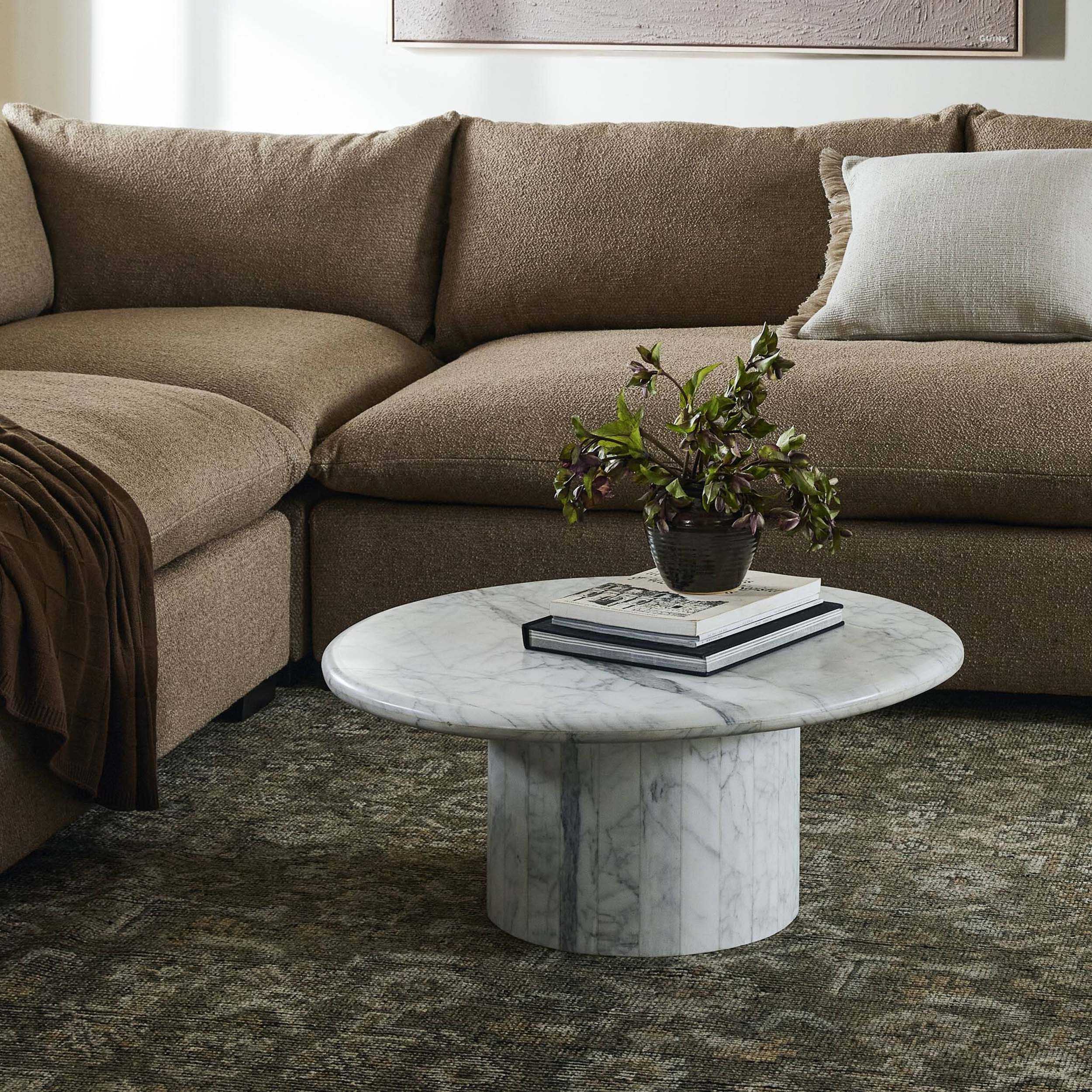 Stuart Nesting Coffee Table, White Calacatta Marble