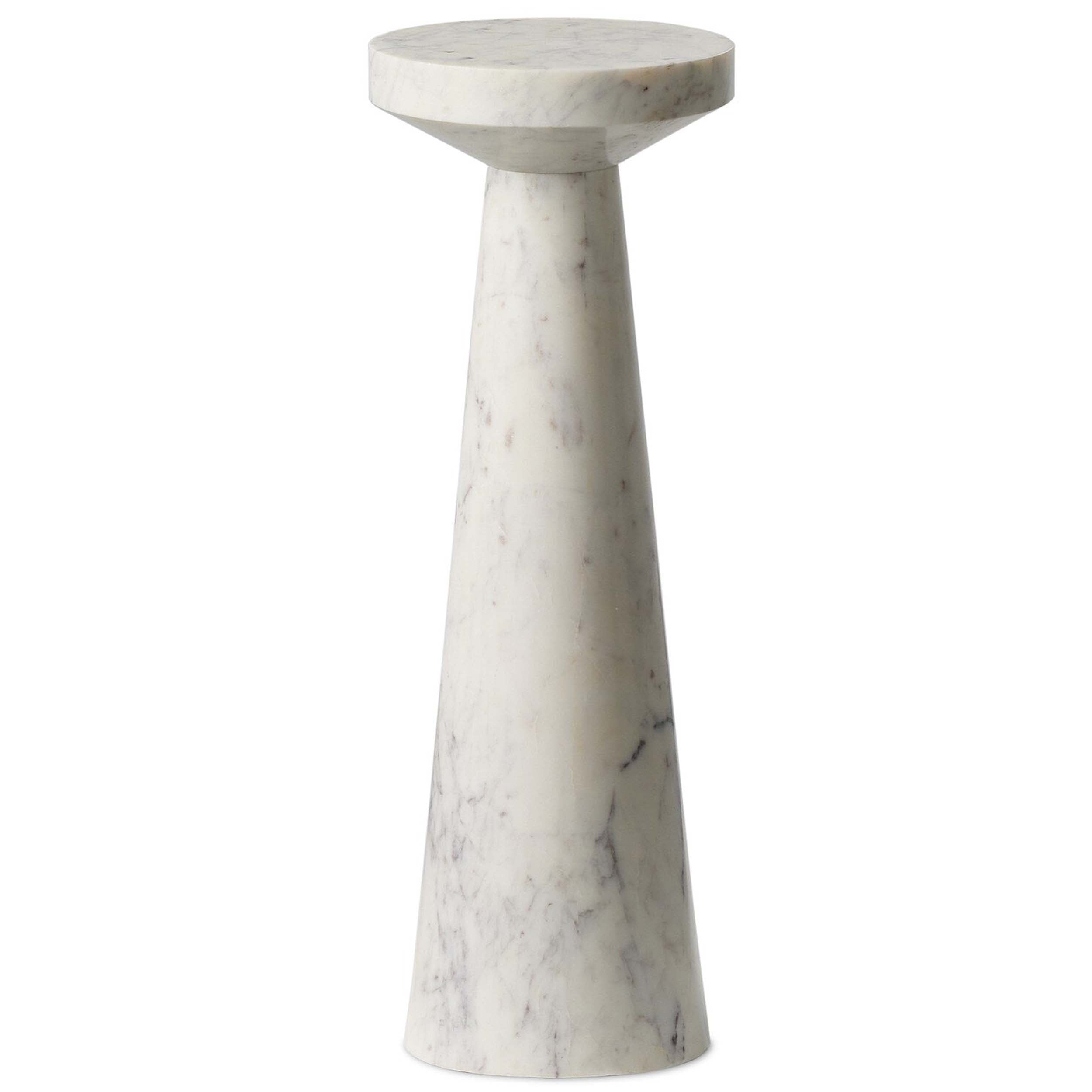 Mabel Nesting End Table, Veined White Marble