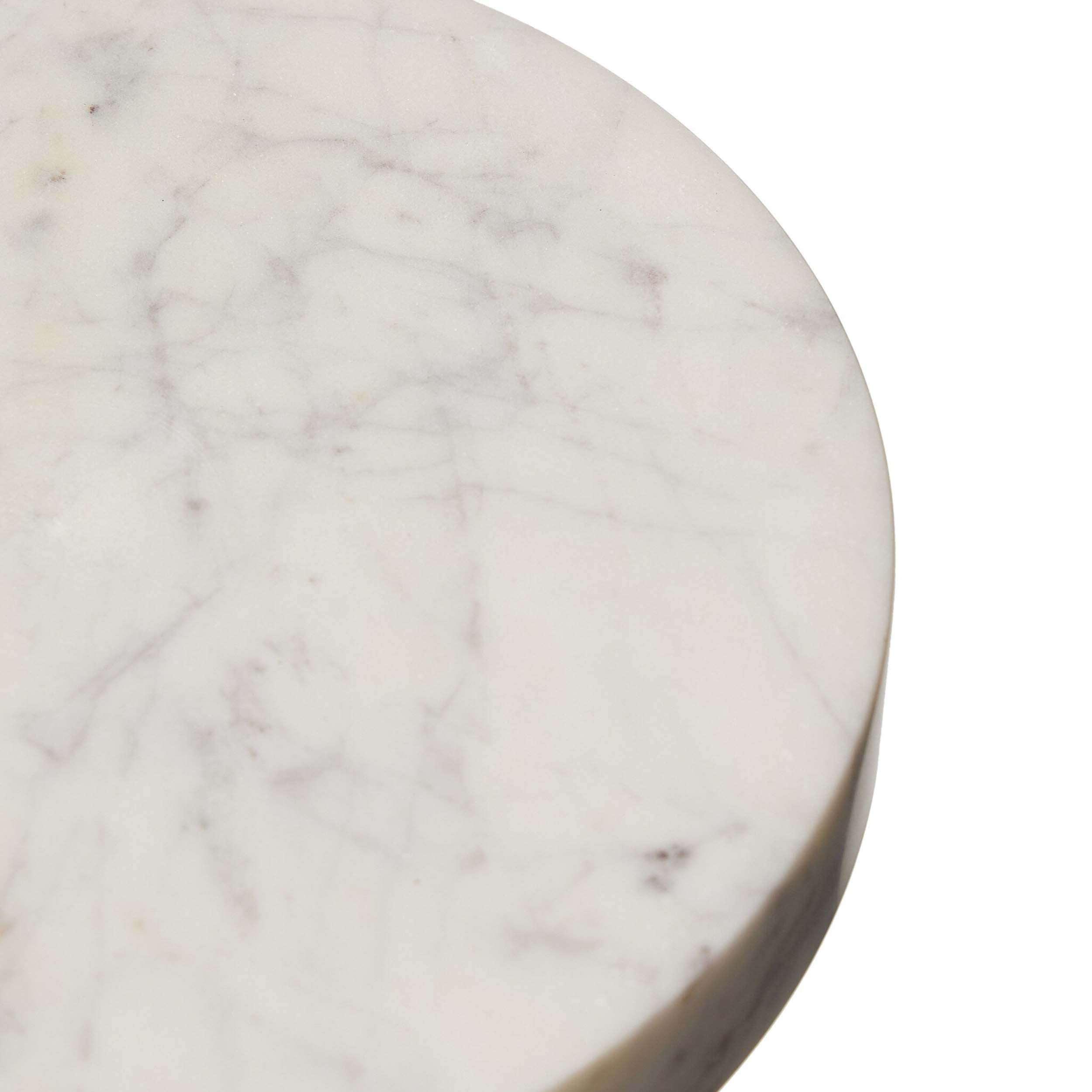 Mabel Nesting End Table, Veined White Marble