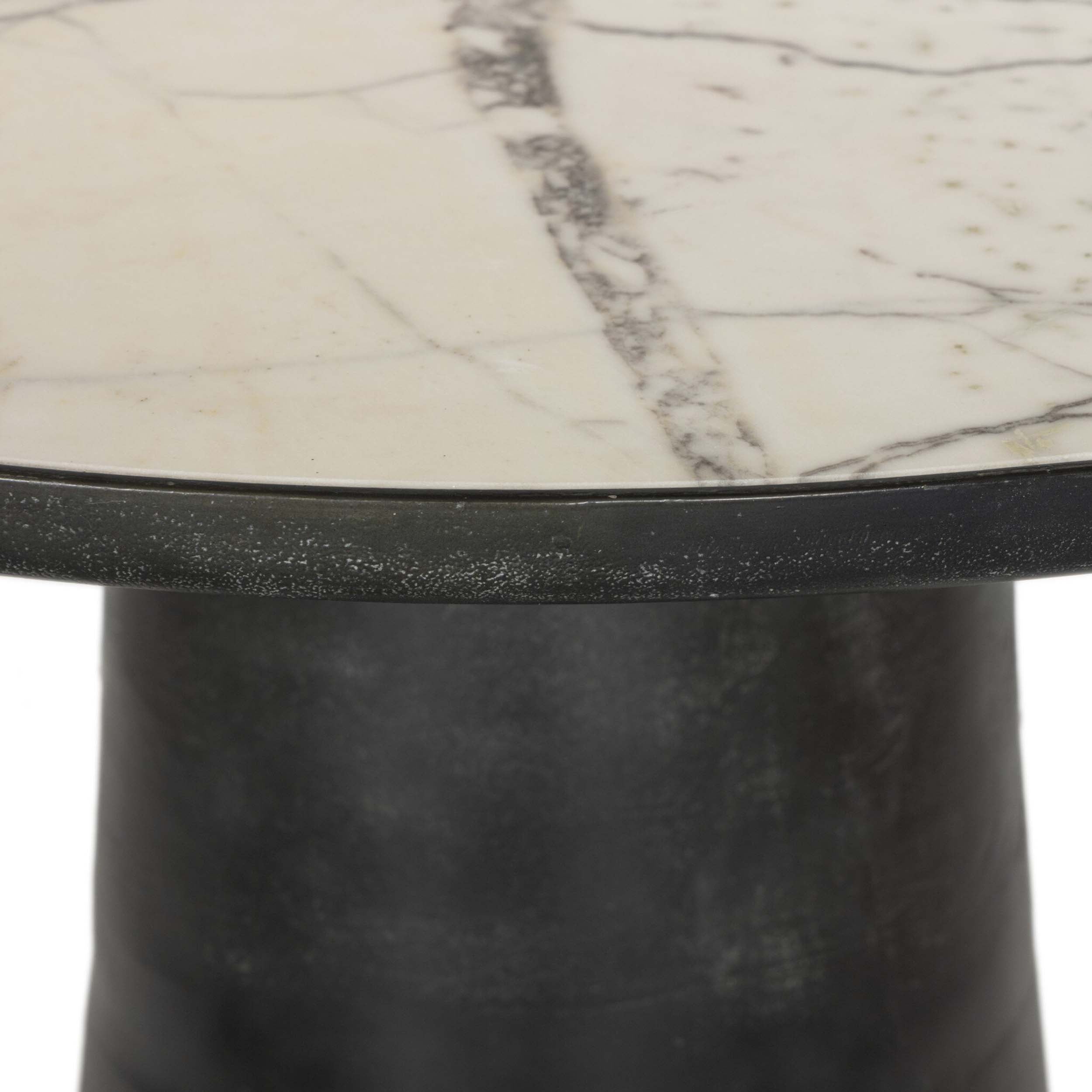 Balboa Outdoor Dining Table, Veined White Marble