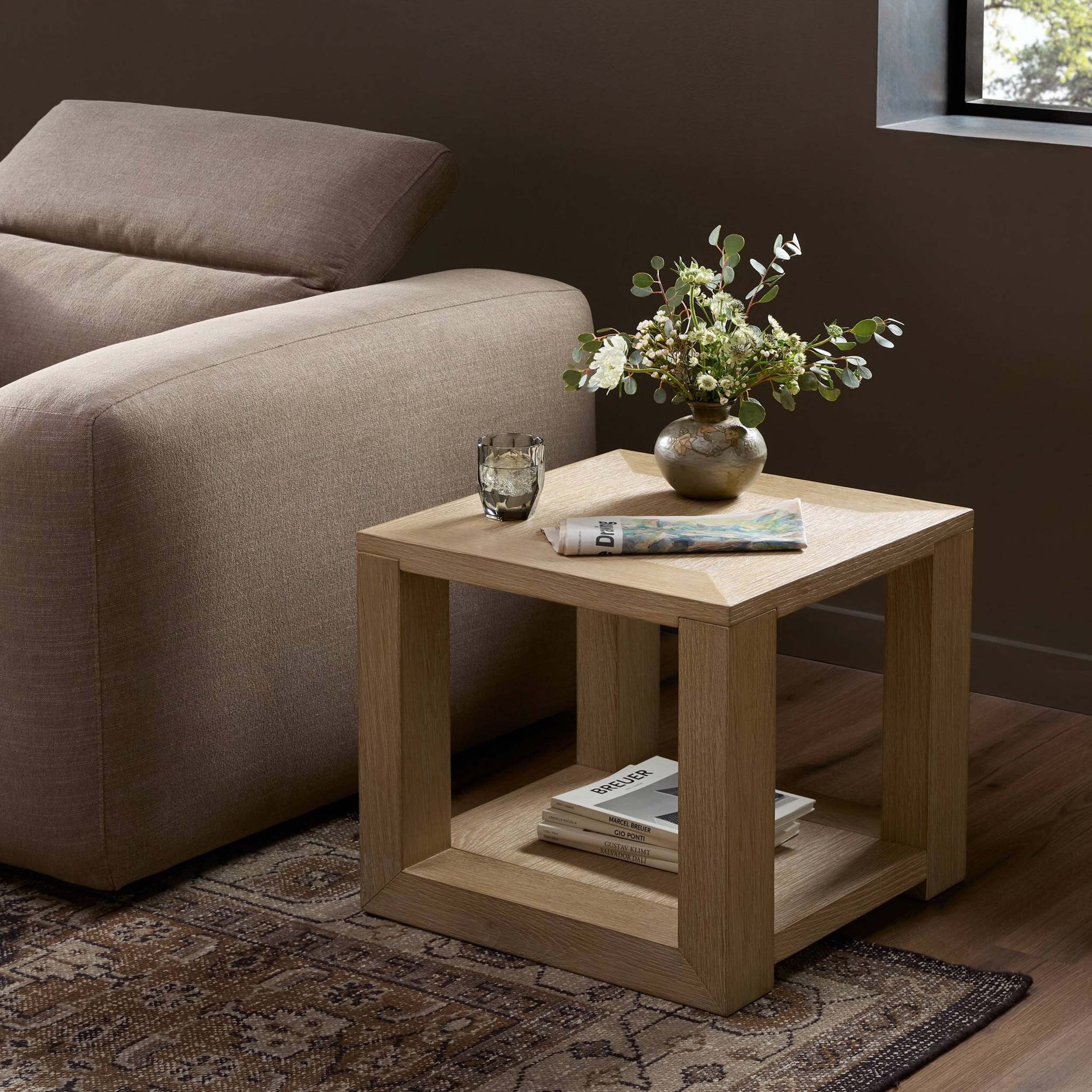 Thomas End Table, Bleached Oak Veneer
