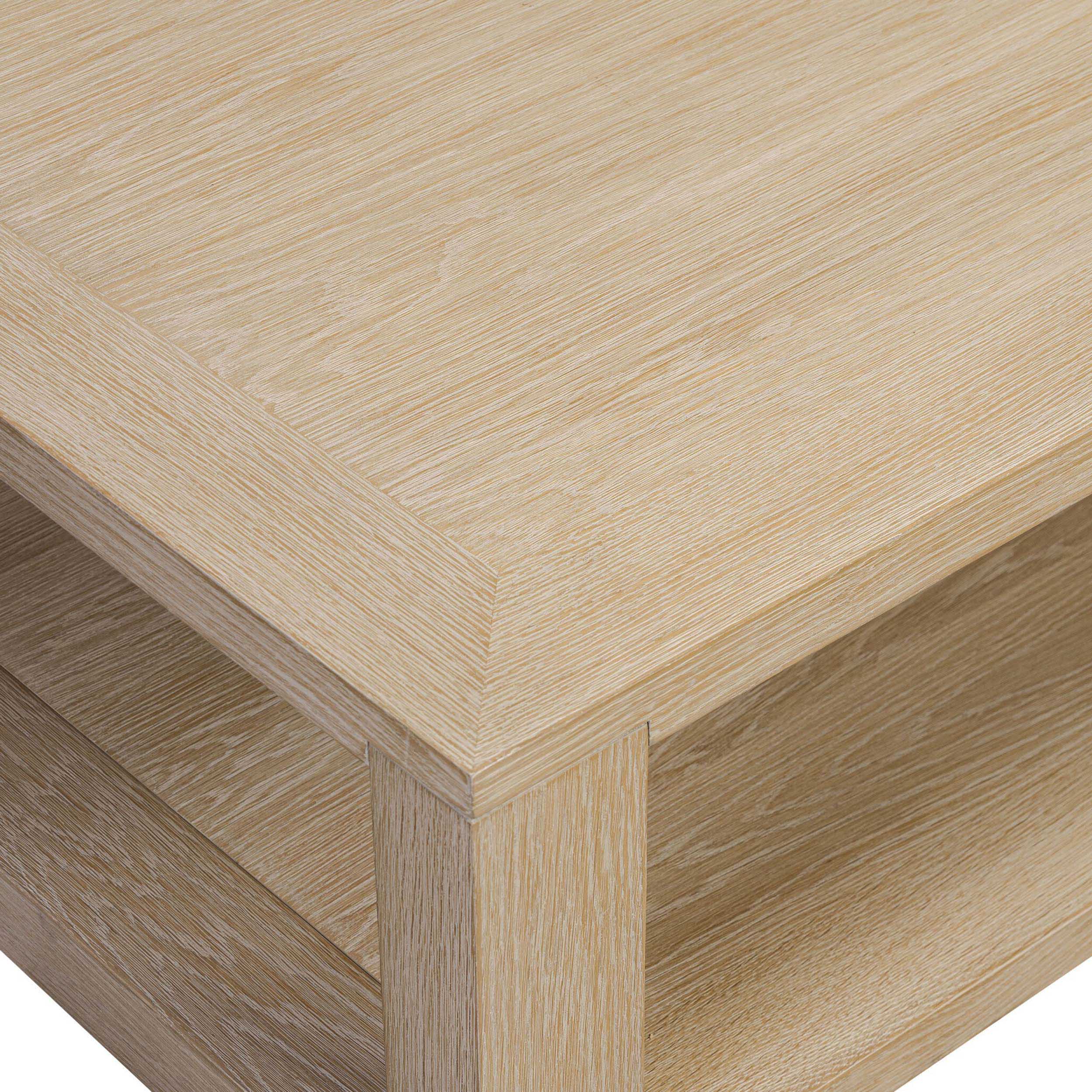 Thomas Square Coffee Table, Bleached Oak Veneer